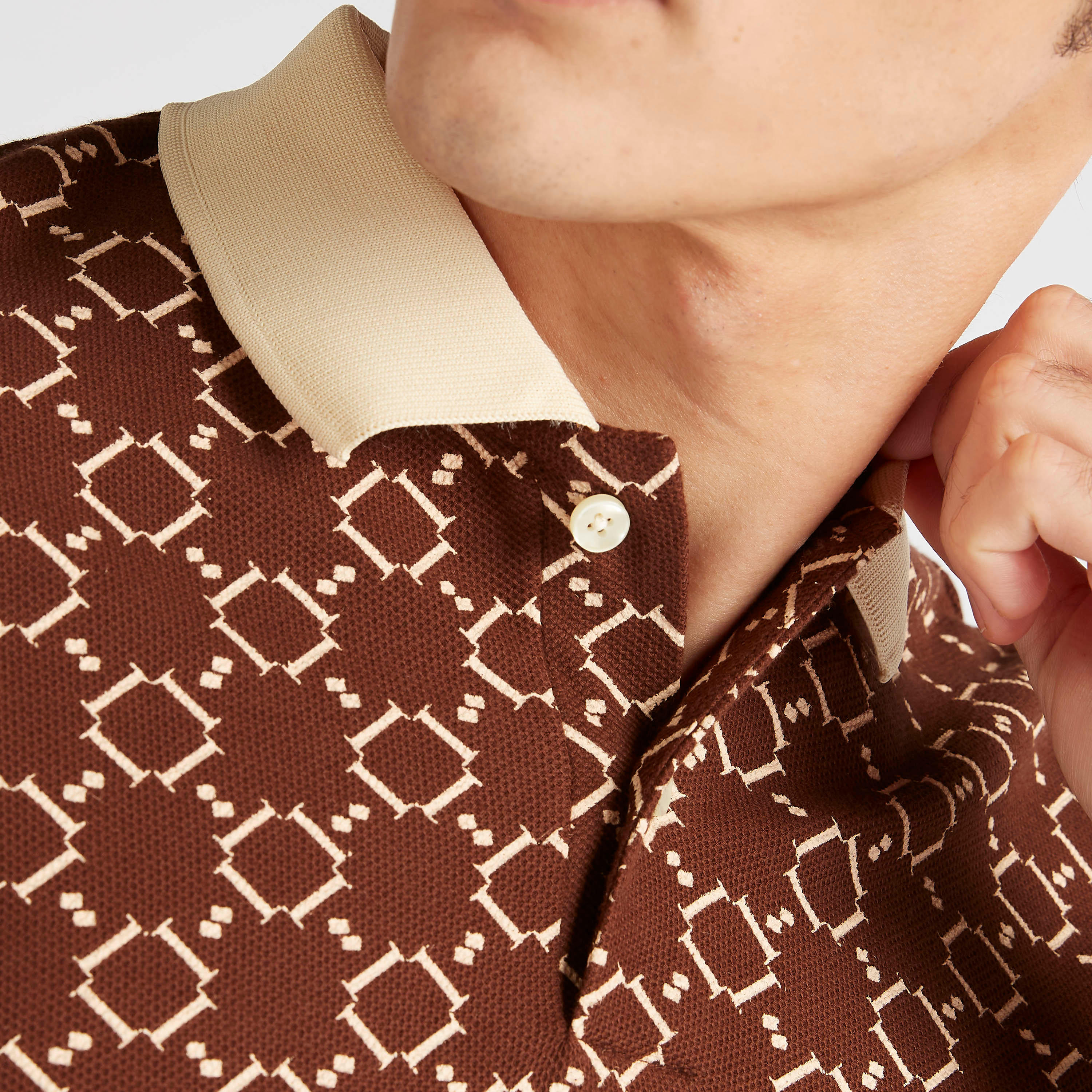 تيشيرت بولو بقصّة سليم وطبعات من آيكونيك-men-clothing-tshirtsandpolos-polos-image-5