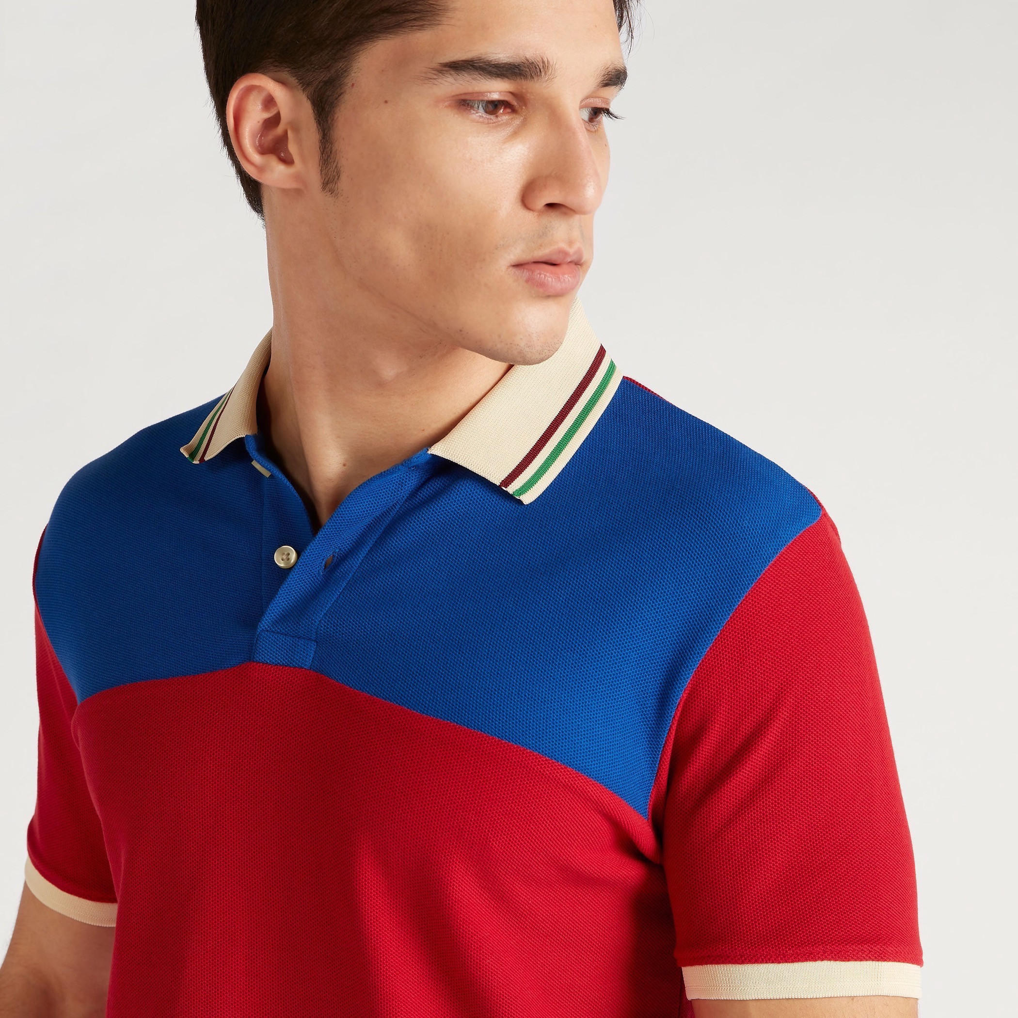 Iconic Panelled Polo T-shirt with Short Sleeves and Button Closure-men-clothing-tshirtsandpolos-polos-image-7