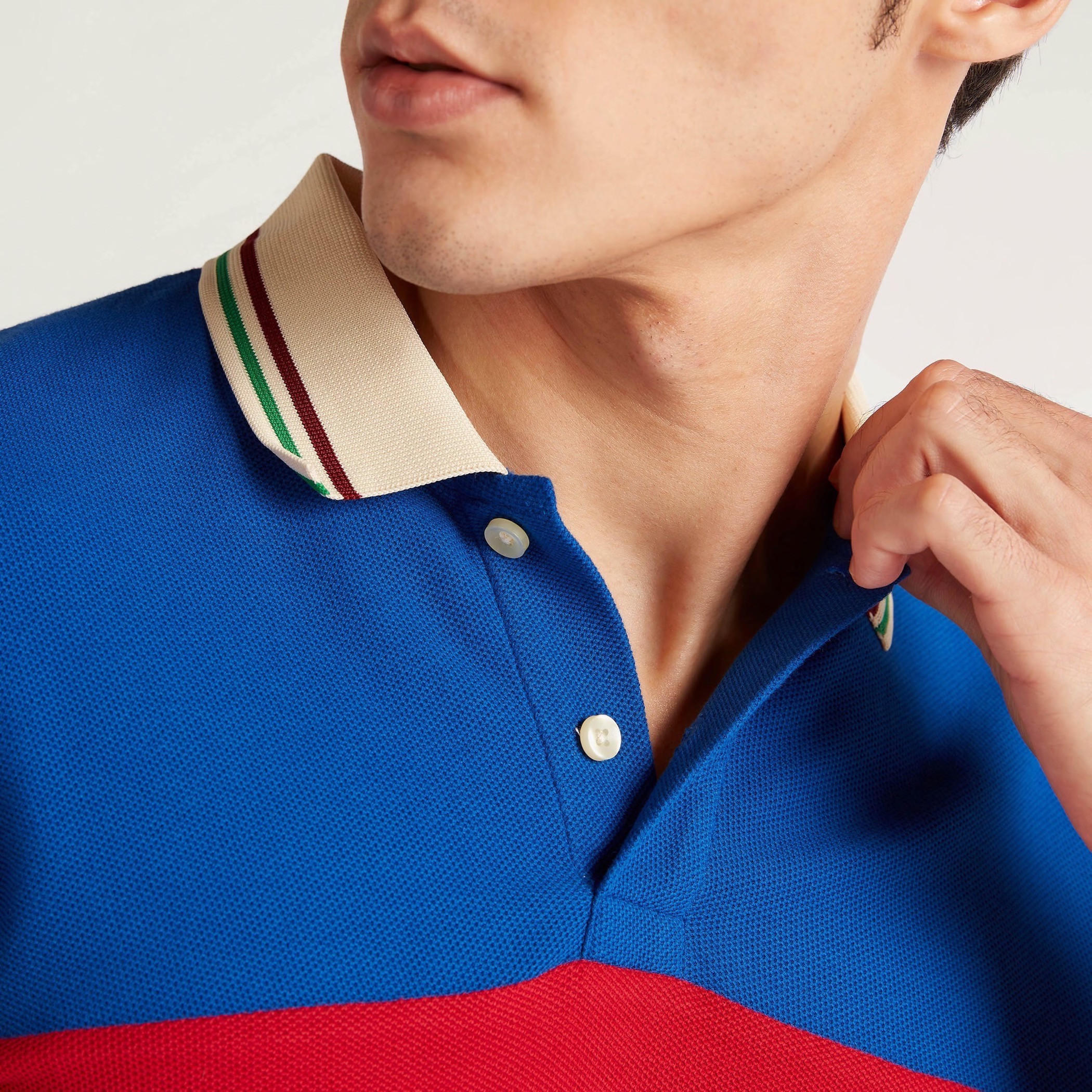 Iconic Panelled Polo T-shirt with Short Sleeves and Button Closure-men-clothing-tshirtsandpolos-polos-image-9