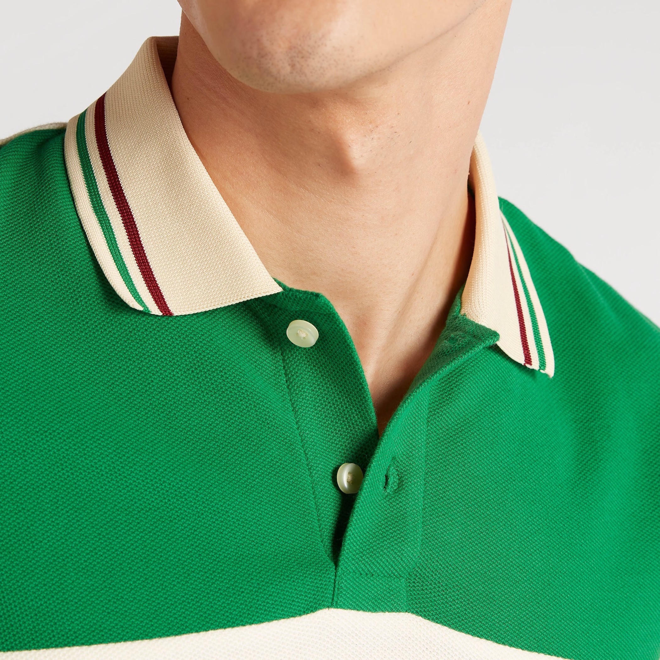Iconic Panelled Polo T-shirt with Short Sleeves and Button Closure-men-clothing-tshirtsandpolos-polos-image-3