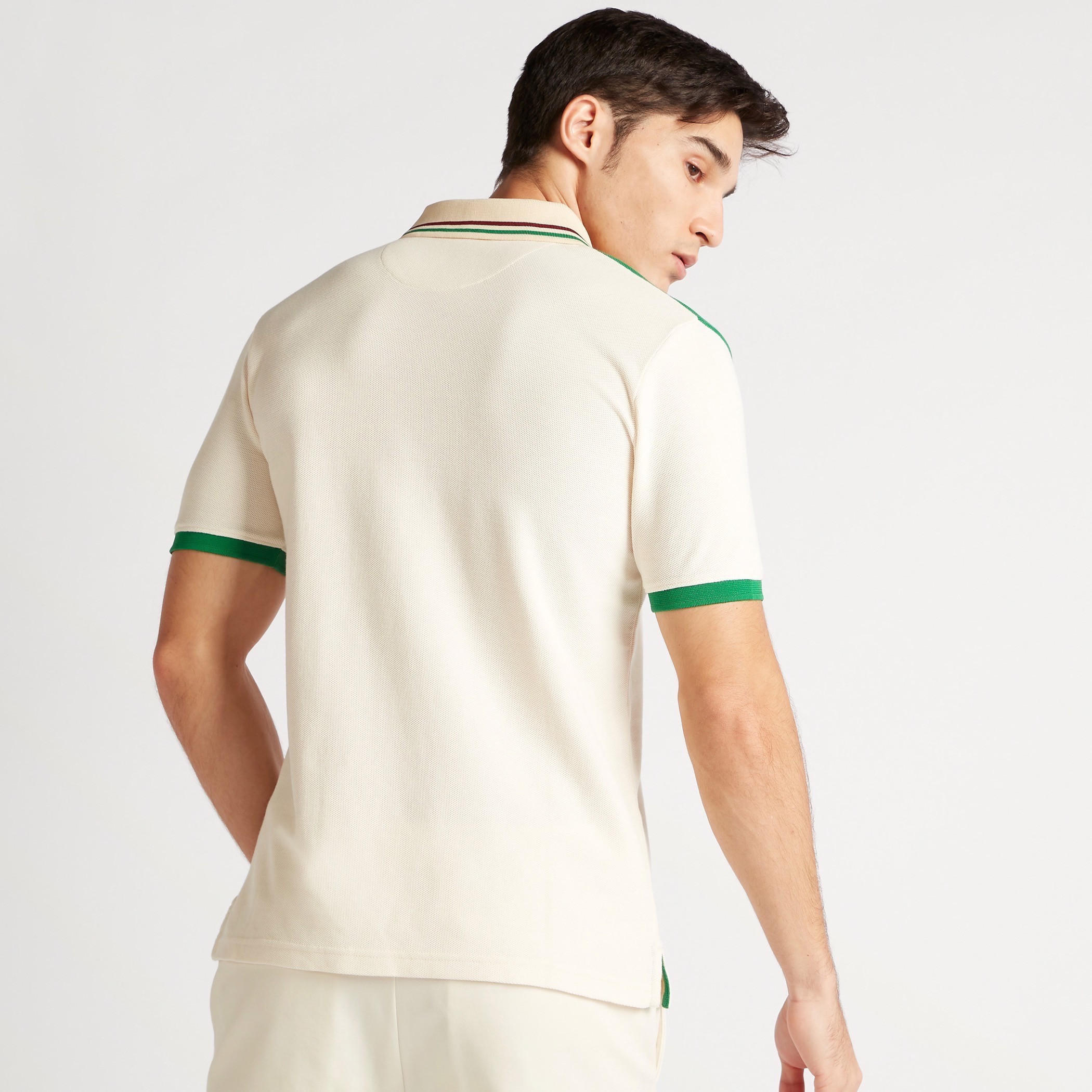 Iconic Panelled Polo T-shirt with Short Sleeves and Button Closure-men-clothing-tshirtsandpolos-polos-image-4