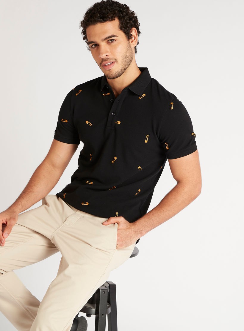 Iconic Embroidered Polo T-shirt with Short Sleeves-men-clothing-tshirtsandpolos-polos-image-1