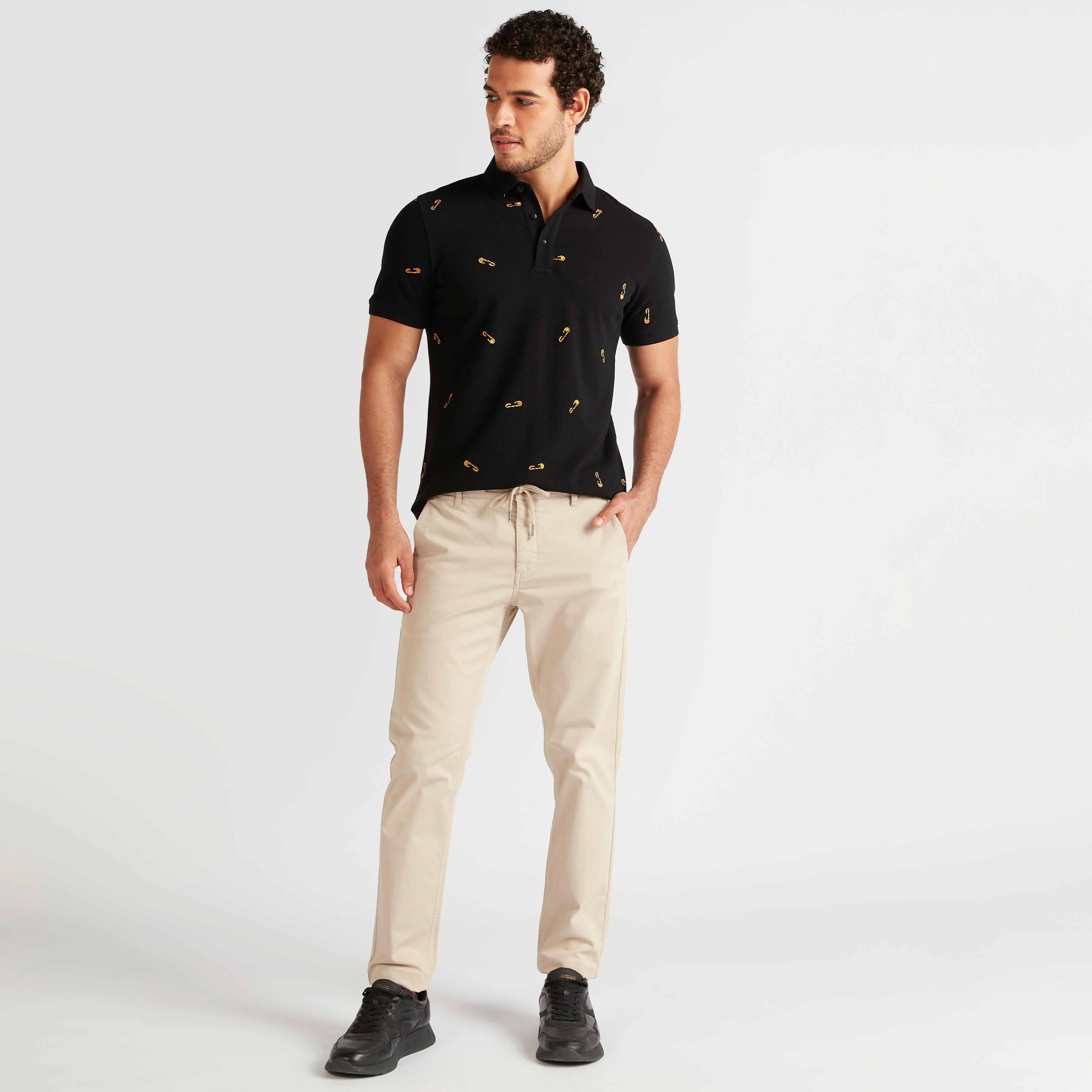 تيشيرت بولو مطرّز بأكمام قصيرة من آيكونيك-men-clothing-tshirtsandpolos-polos-image-4