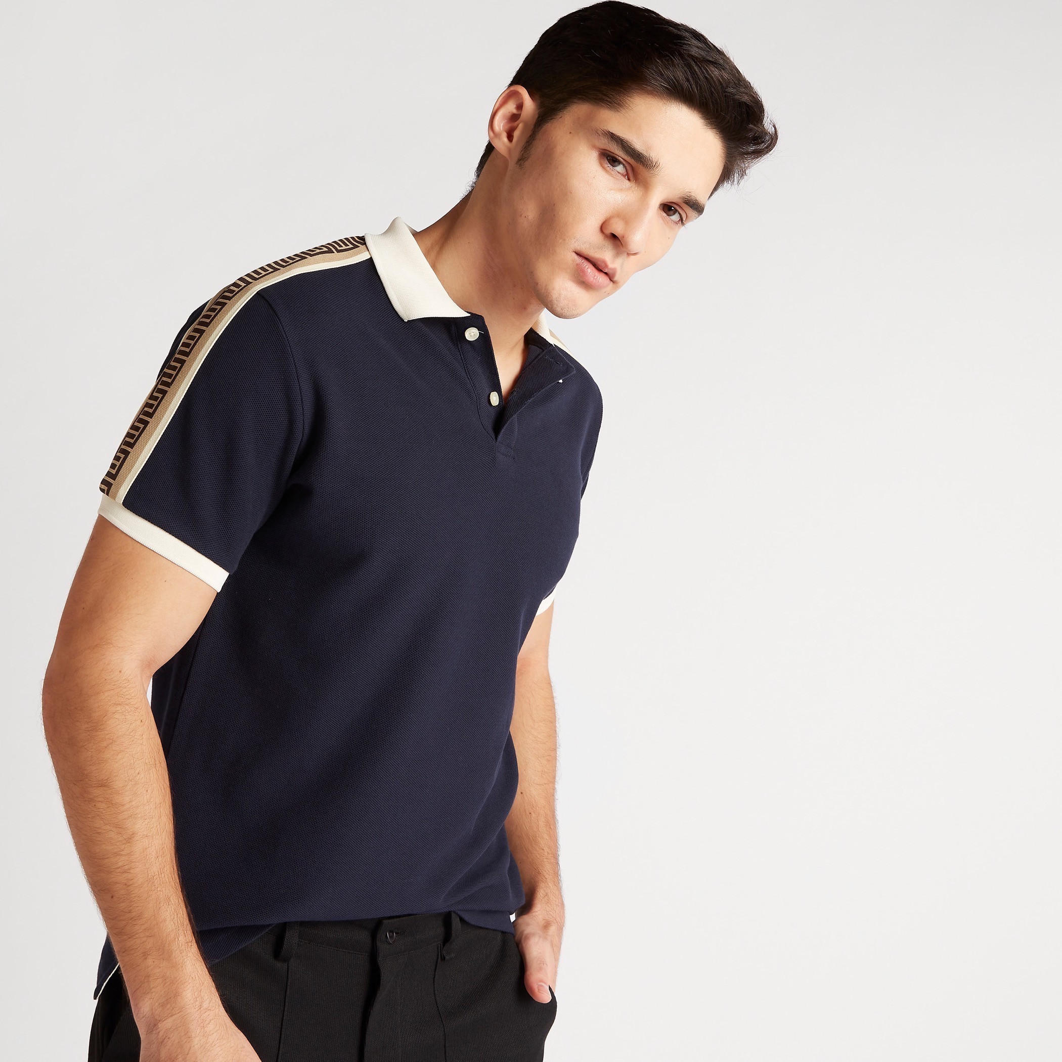 تيشيرت بولو بأكمام قصيرة وزر إغلاق من آيكونيك-men-clothing-tshirtsandpolos-polos-image-6