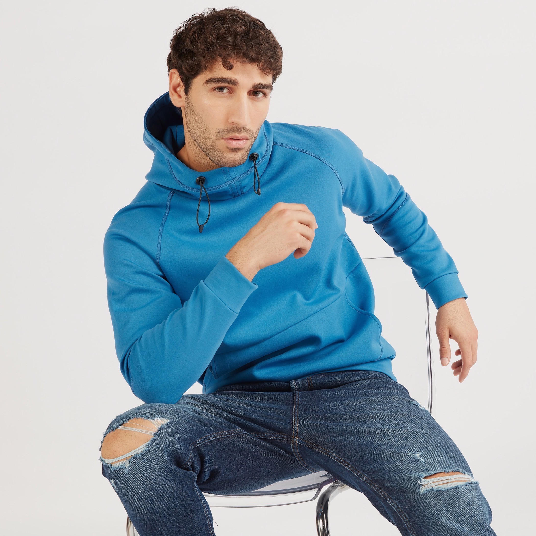 Iconic Solid Hooded Sweatshirt with Long Sleeves-men-winterwear-hoodiesandsweatshirts-image-5