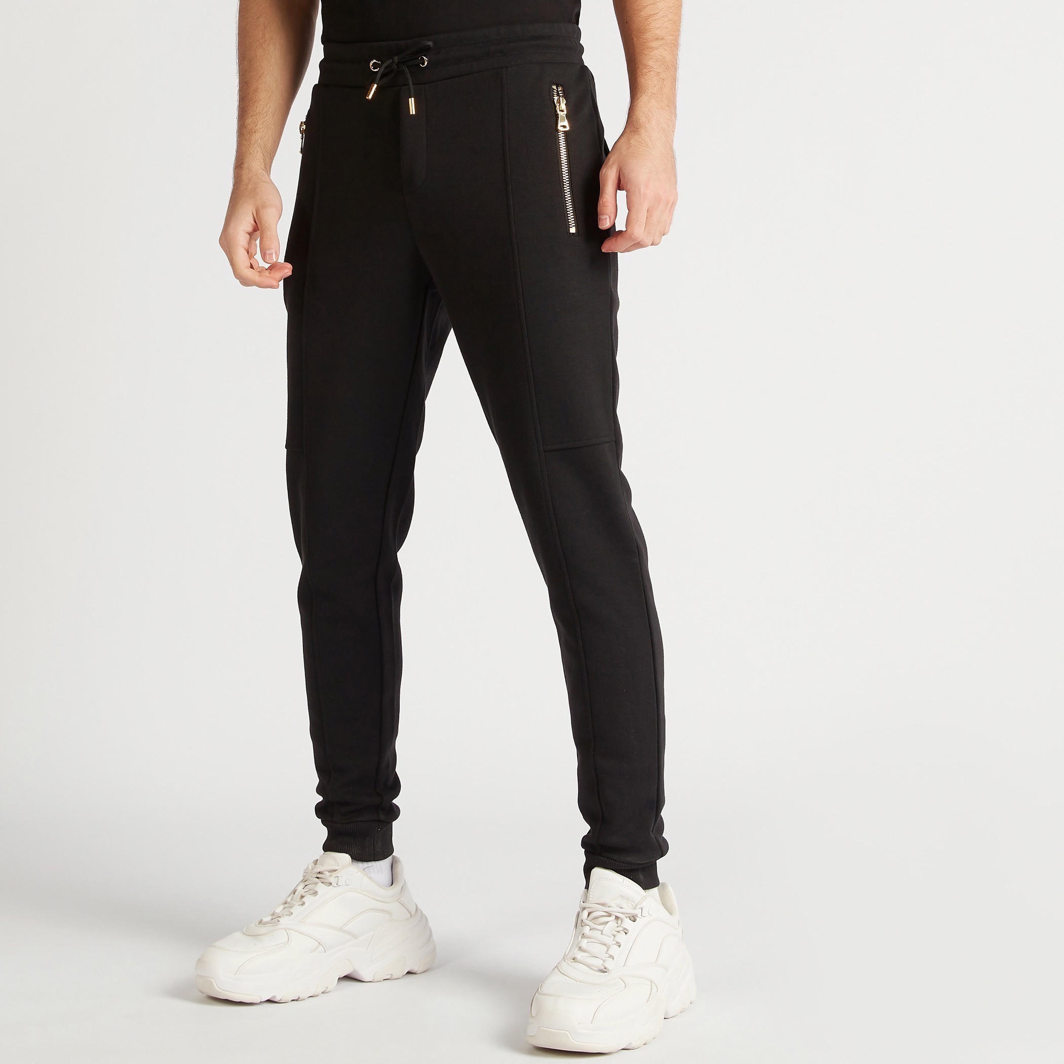 Iconic Solid Flexi Waist Joggers with Drawstring Closure-men-clothing-bottoms-joggers-image-1