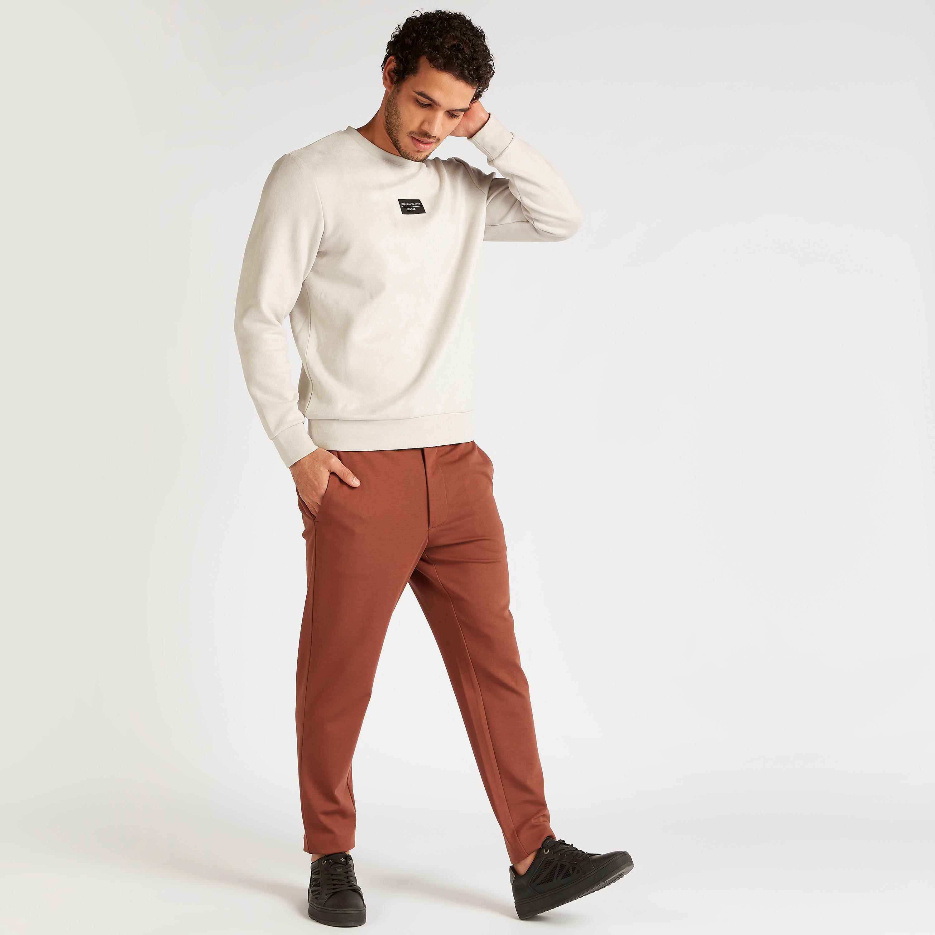 Iconic Crew Neck Sweatshirt with Long Sleeves-men-winterwear-hoodiesandsweatshirts-image-2