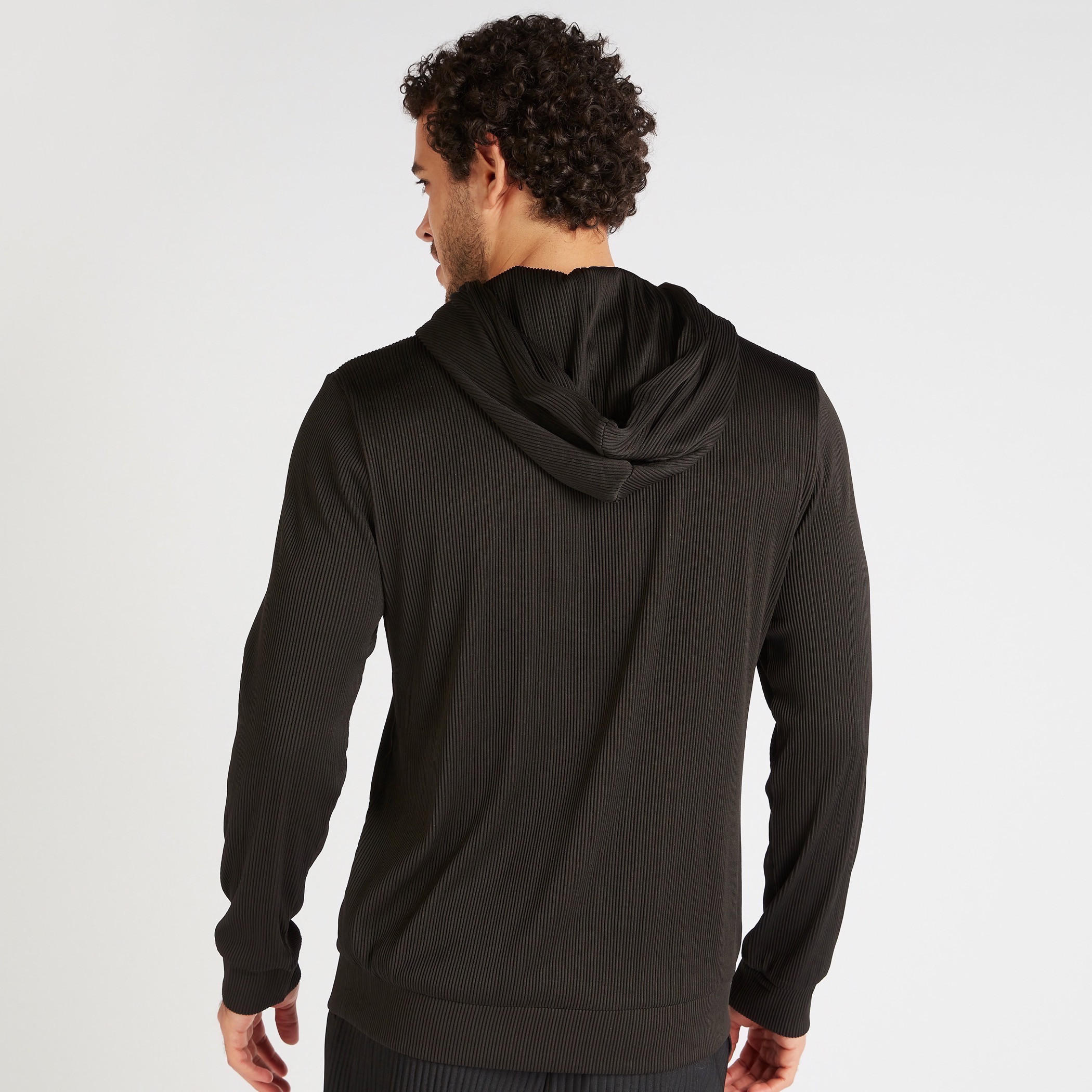 Iconic Textured Sweatshirt with Hood and Kangaroo Pocket-men-winterwear-hoodiesandsweatshirts-image-12