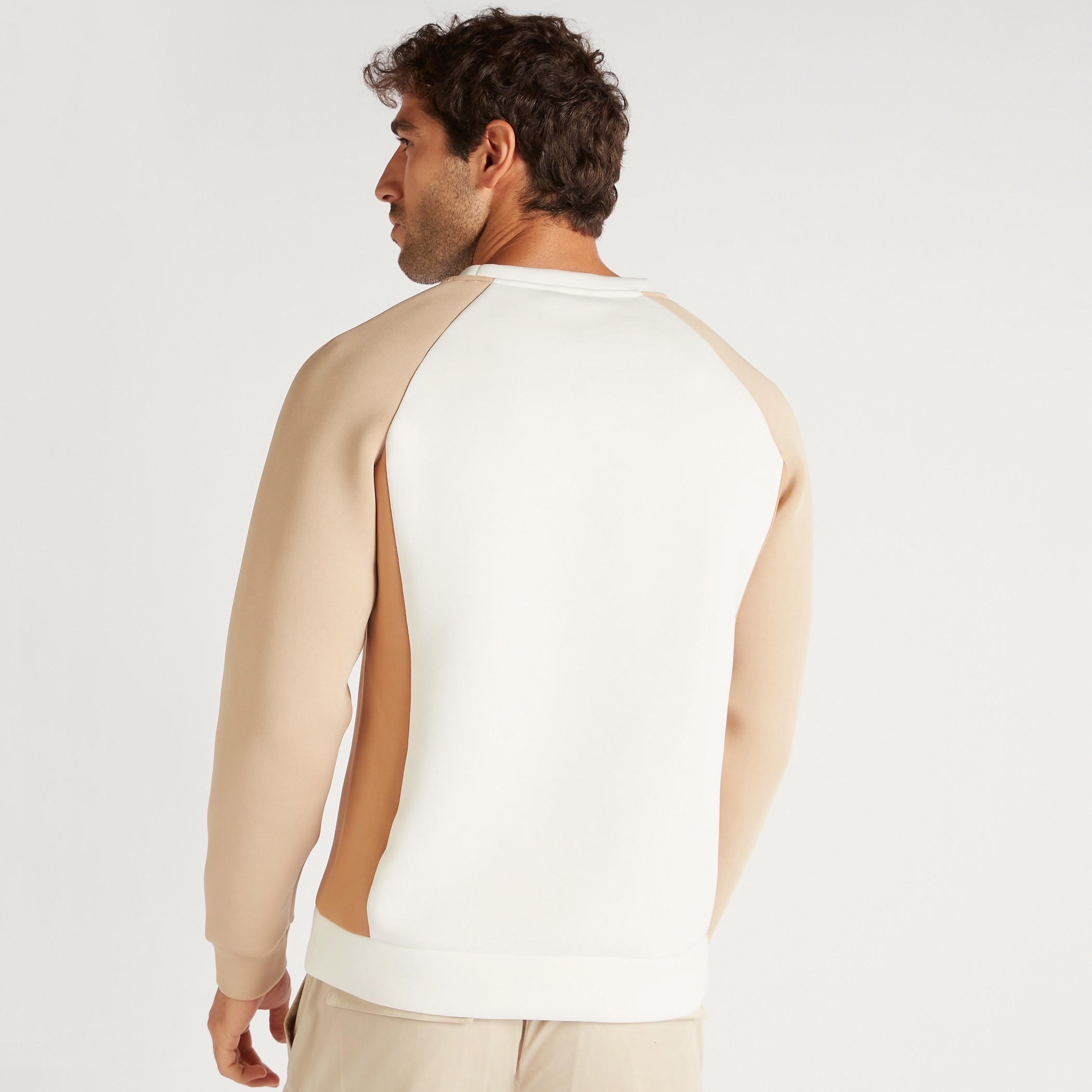 Colourblocked Crew Neck Sweatshirt with Long Sleeves-men-winterwear-hoodiesandsweatshirts-image-4