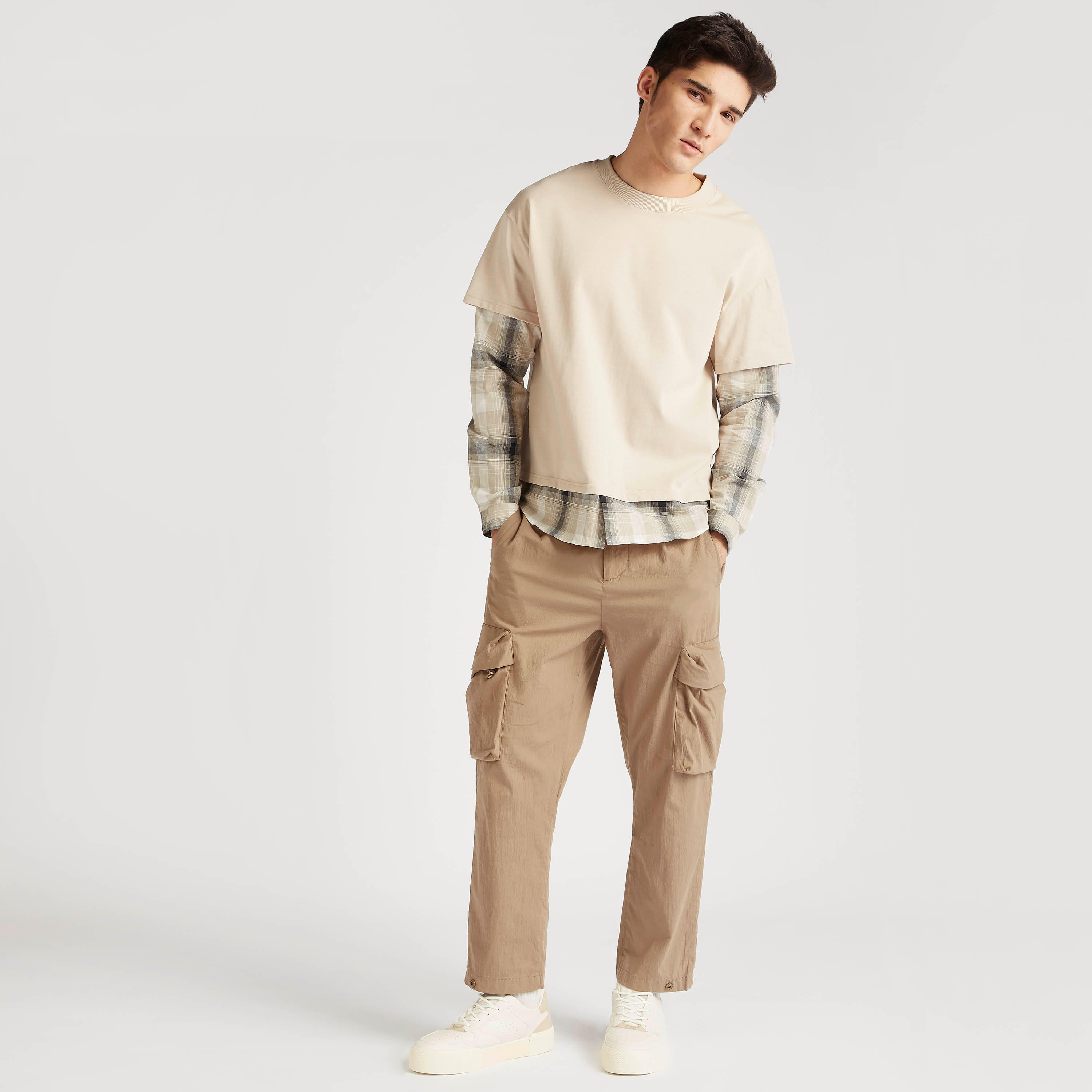 سويت شيرت متعدد الطبقات كاروهات بياقة ضيّقة من آيكونيك-men-winterwear-hoodiesandsweatshirts-image-4