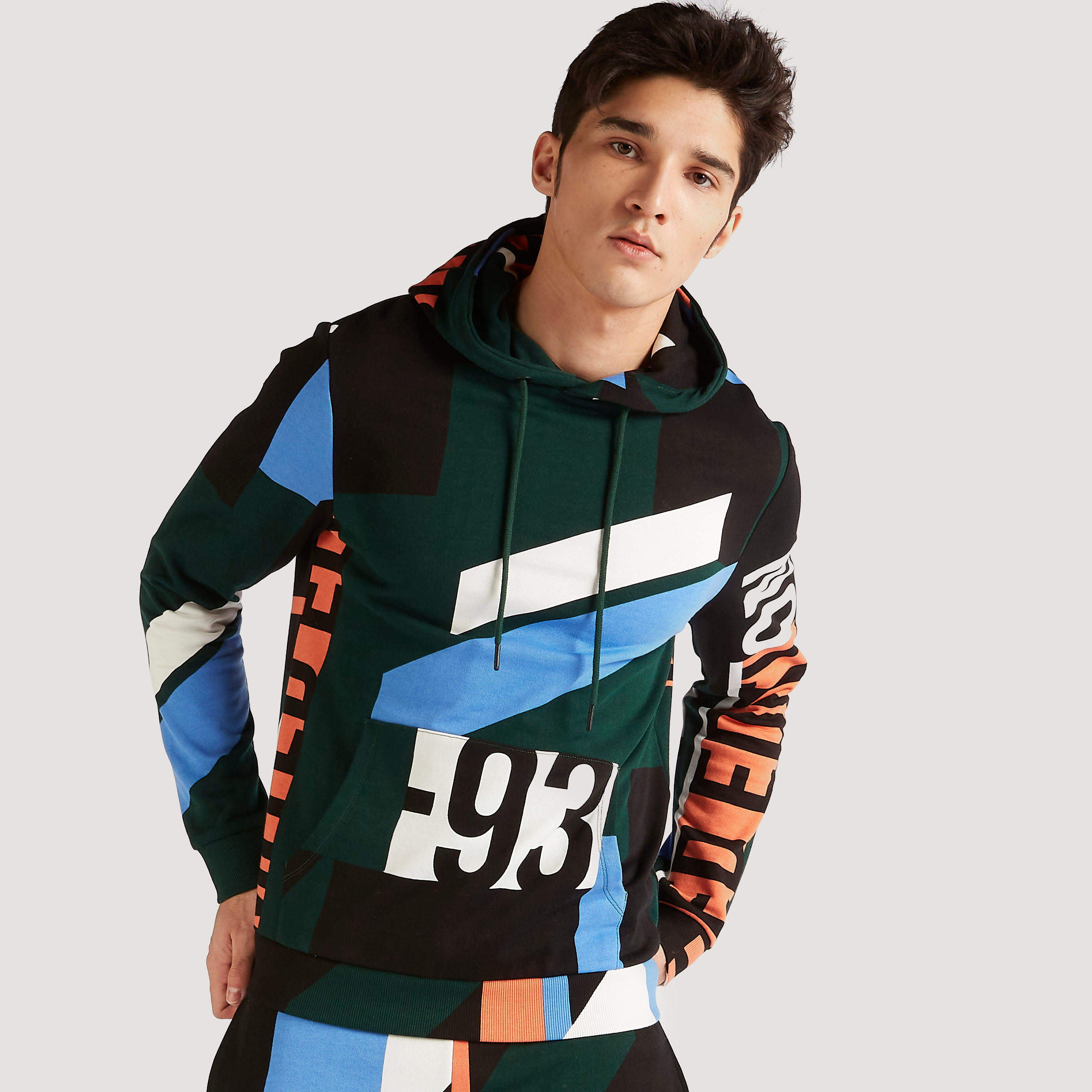 Hooded Sweatshirt with Long Sleeves-men-winterwear-hoodiesandsweatshirts-image-2