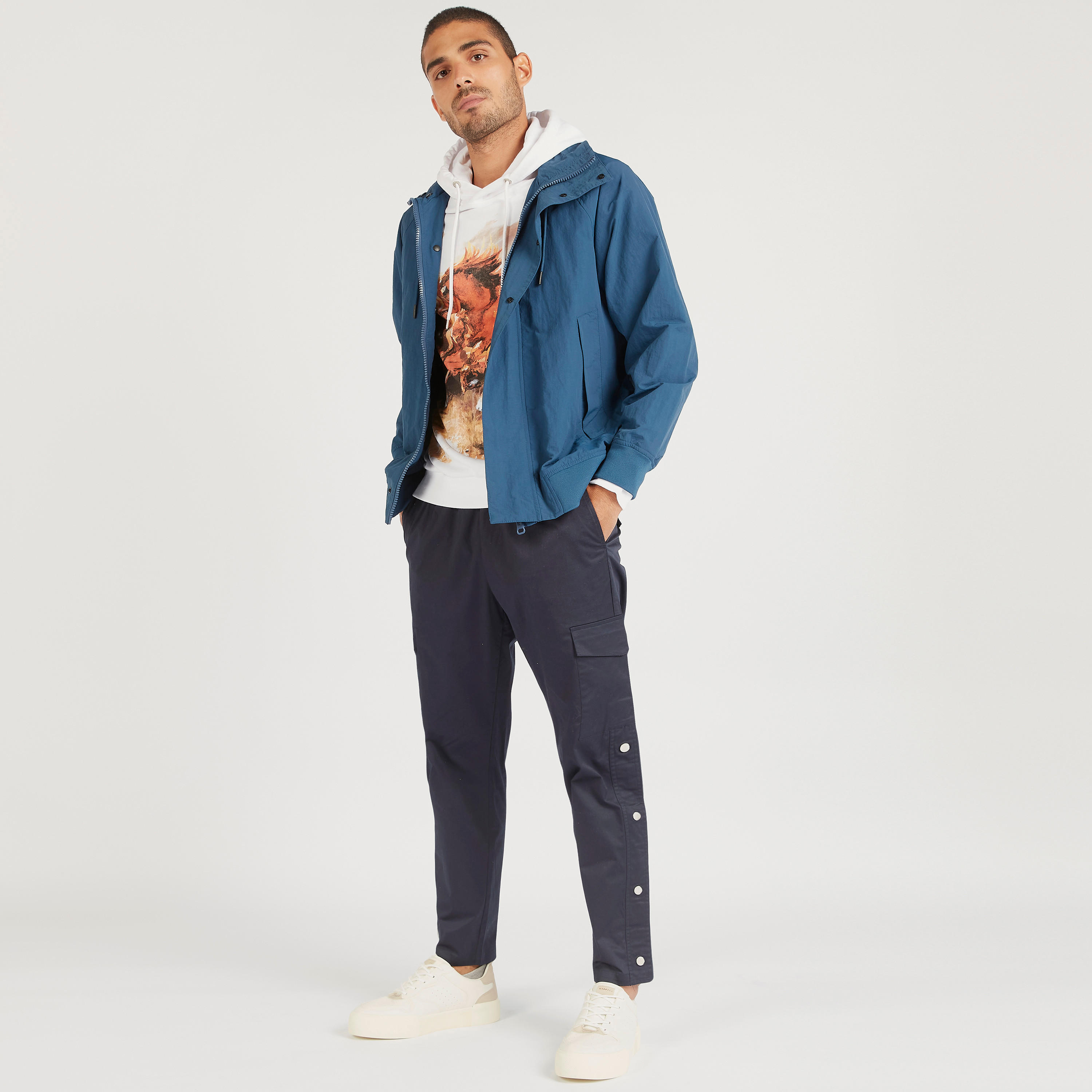Iconic Solid Hooded Jacket with Long Sleeves and Zip Closure-men-clothing-jacketsandblazers-jackets-image-1