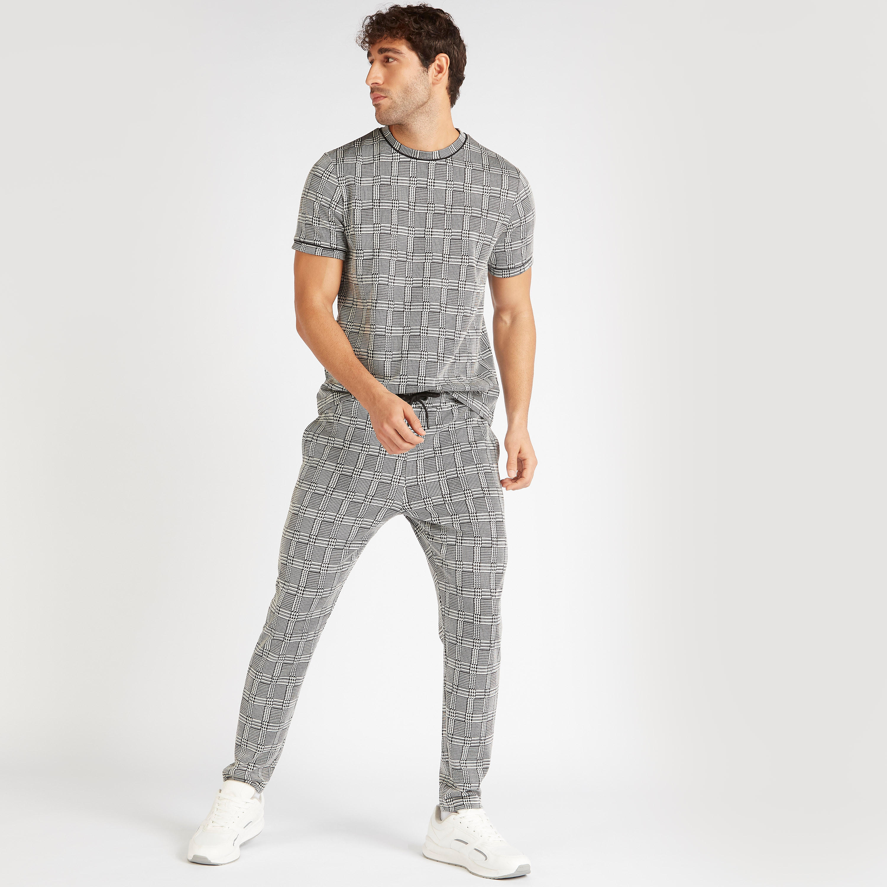 Iconic Checked Crew Neck T-shirt with Short Sleeves-men-clothing-tshirtsandpolos-tshirts-image-2