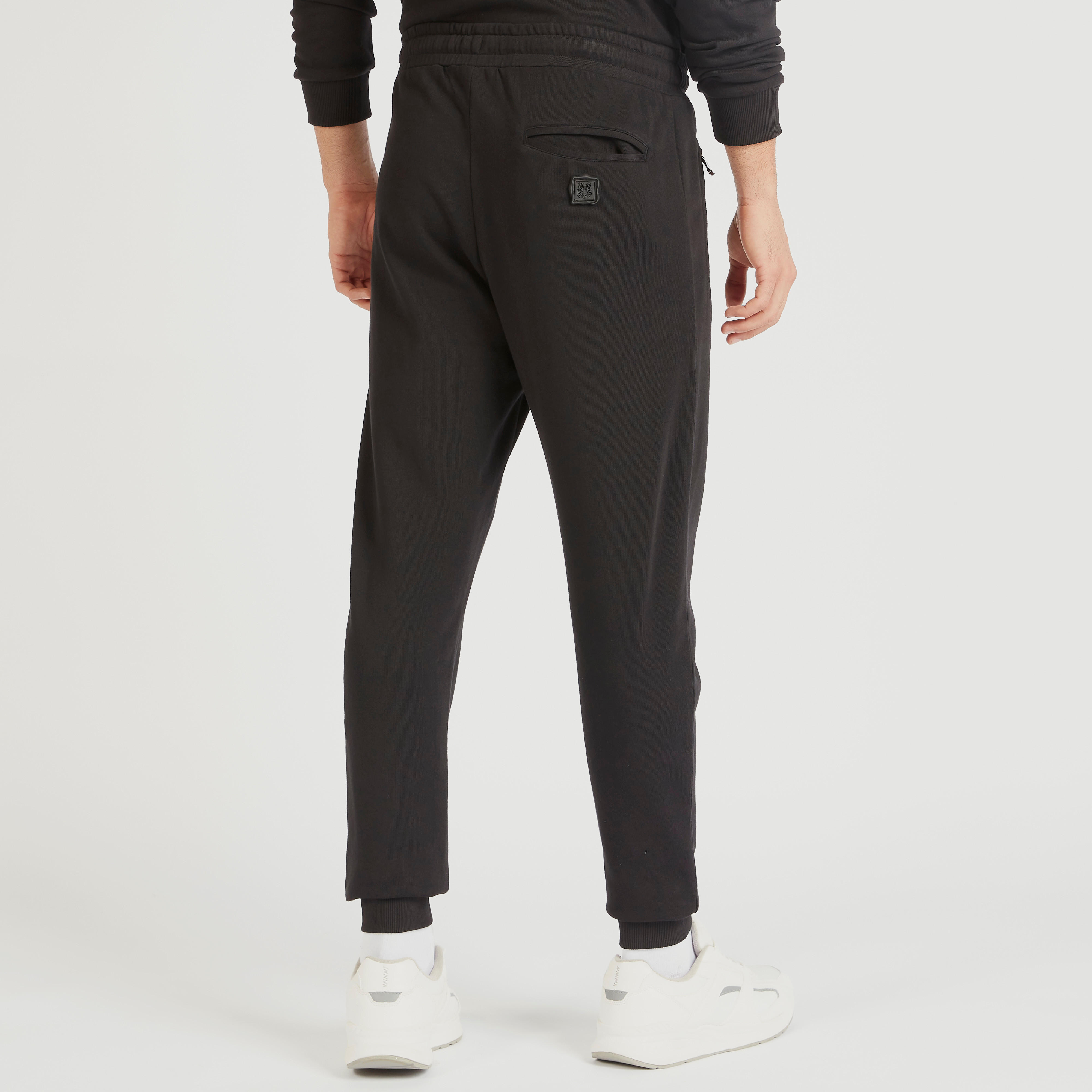 بنطلون رياضي سادة برباط إغلاق وجيوب-men-clothing-bottoms-joggers-image-2
