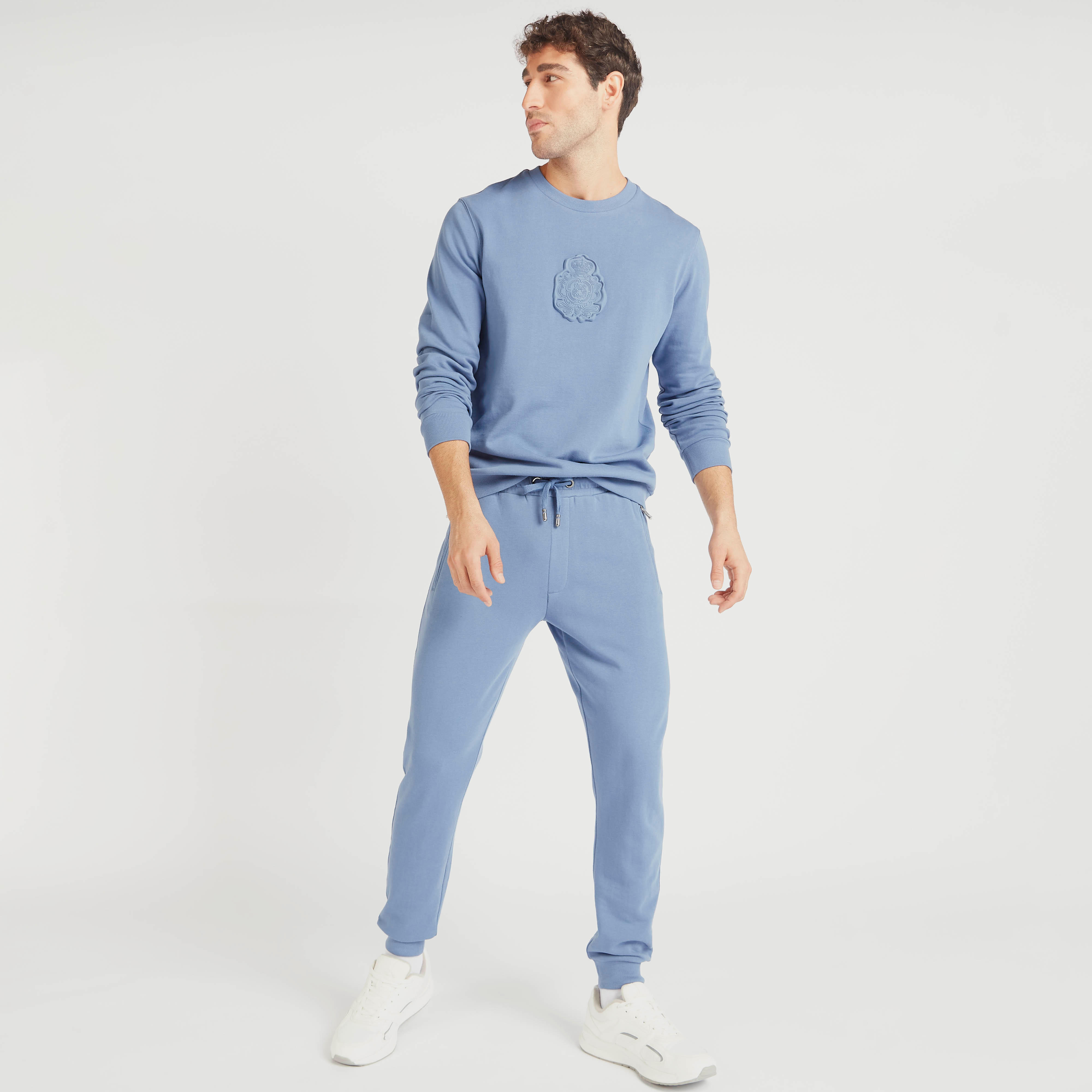 سويت شيرت بأكمام طويلة وياقة ضيّقة وتفاصيل مزخرفة من آيكونيك-men-winterwear-hoodiesandsweatshirts-image-14