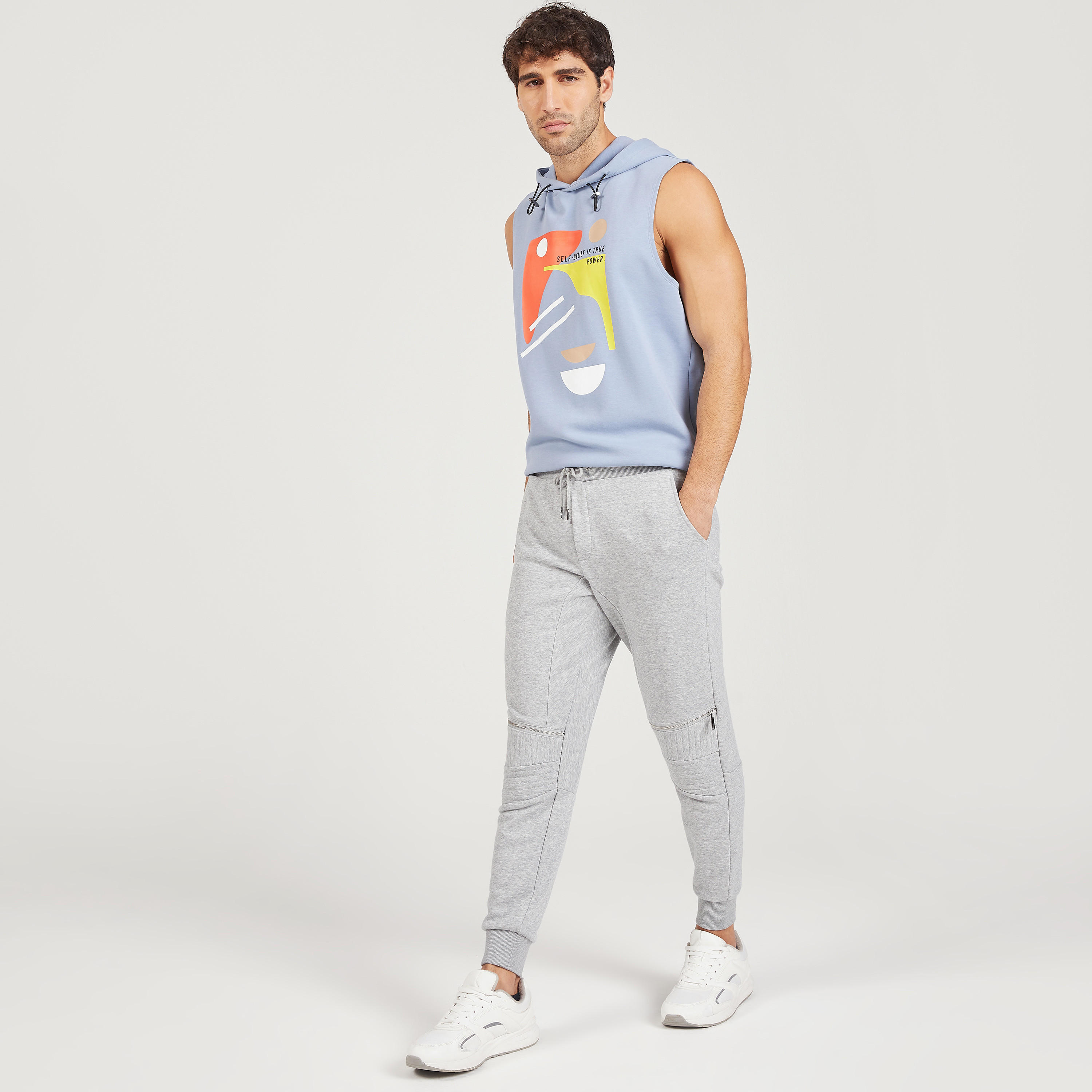 Iconic Graphic Print Sleeveless Sweatshirt with Hood-men-winterwear-hoodiesandsweatshirts-image-2