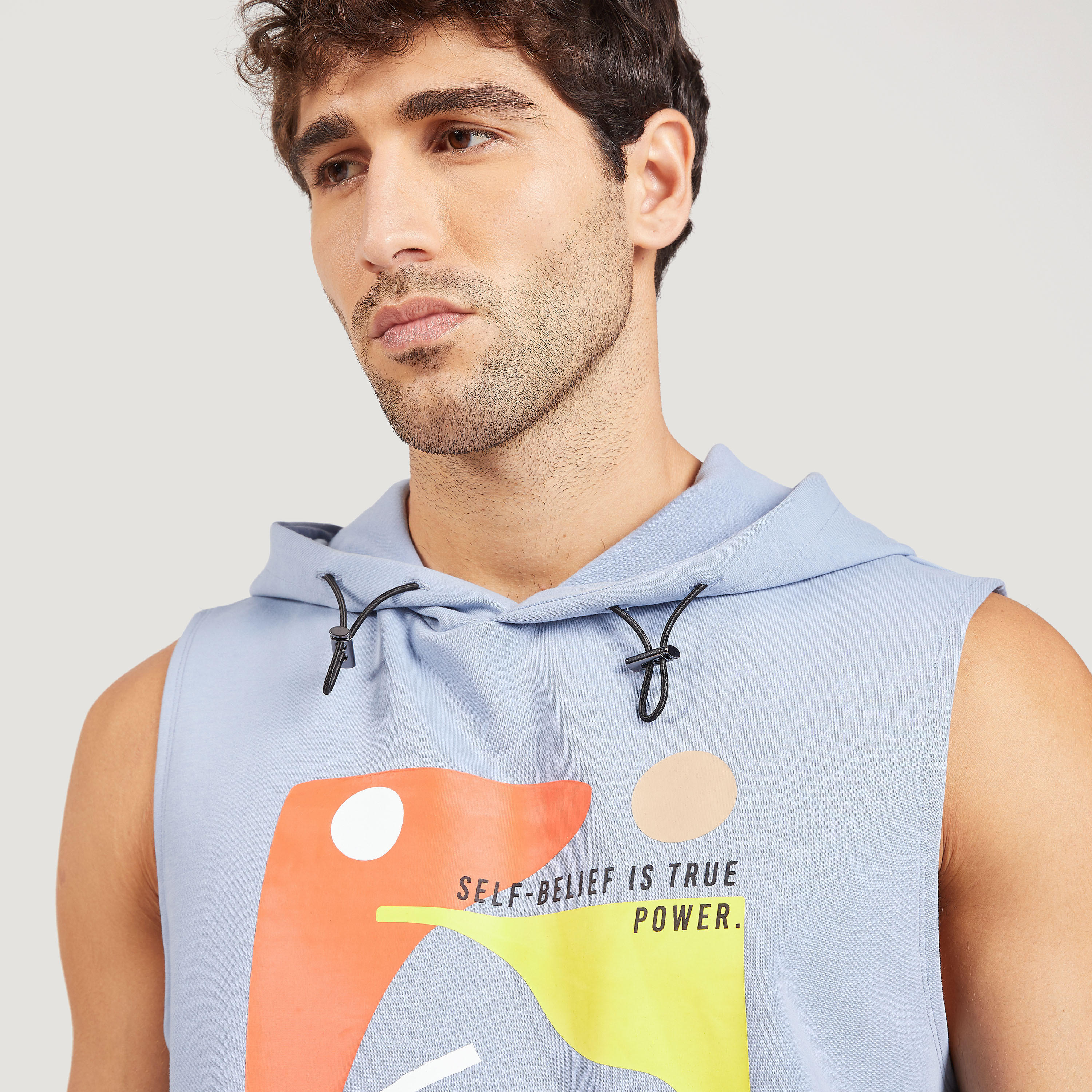 Iconic Graphic Print Sleeveless Sweatshirt with Hood-men-winterwear-hoodiesandsweatshirts-image-3