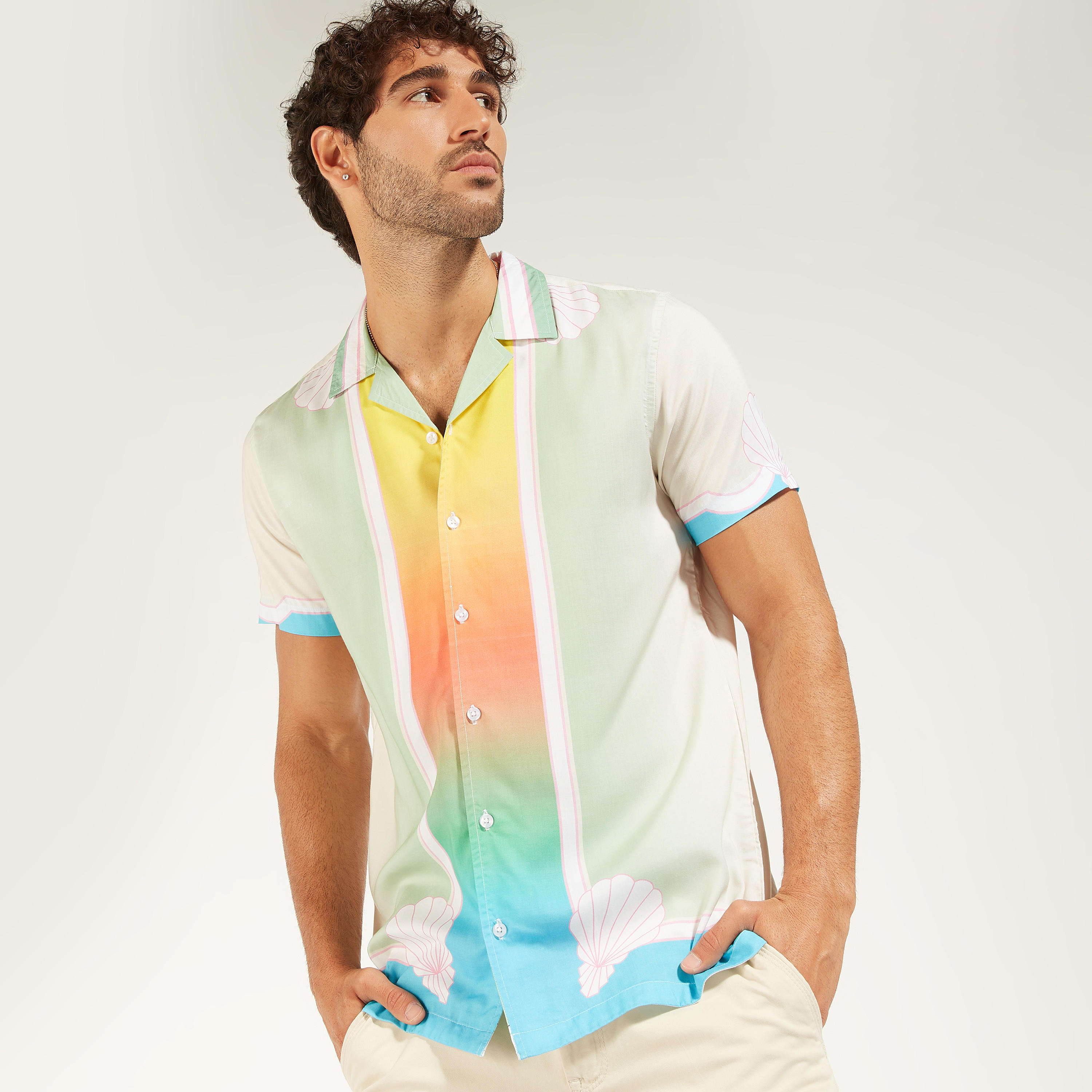 Iconic Printed Shirt with Short Sleeves and Button Closure-men-clothing-shirts-image-1