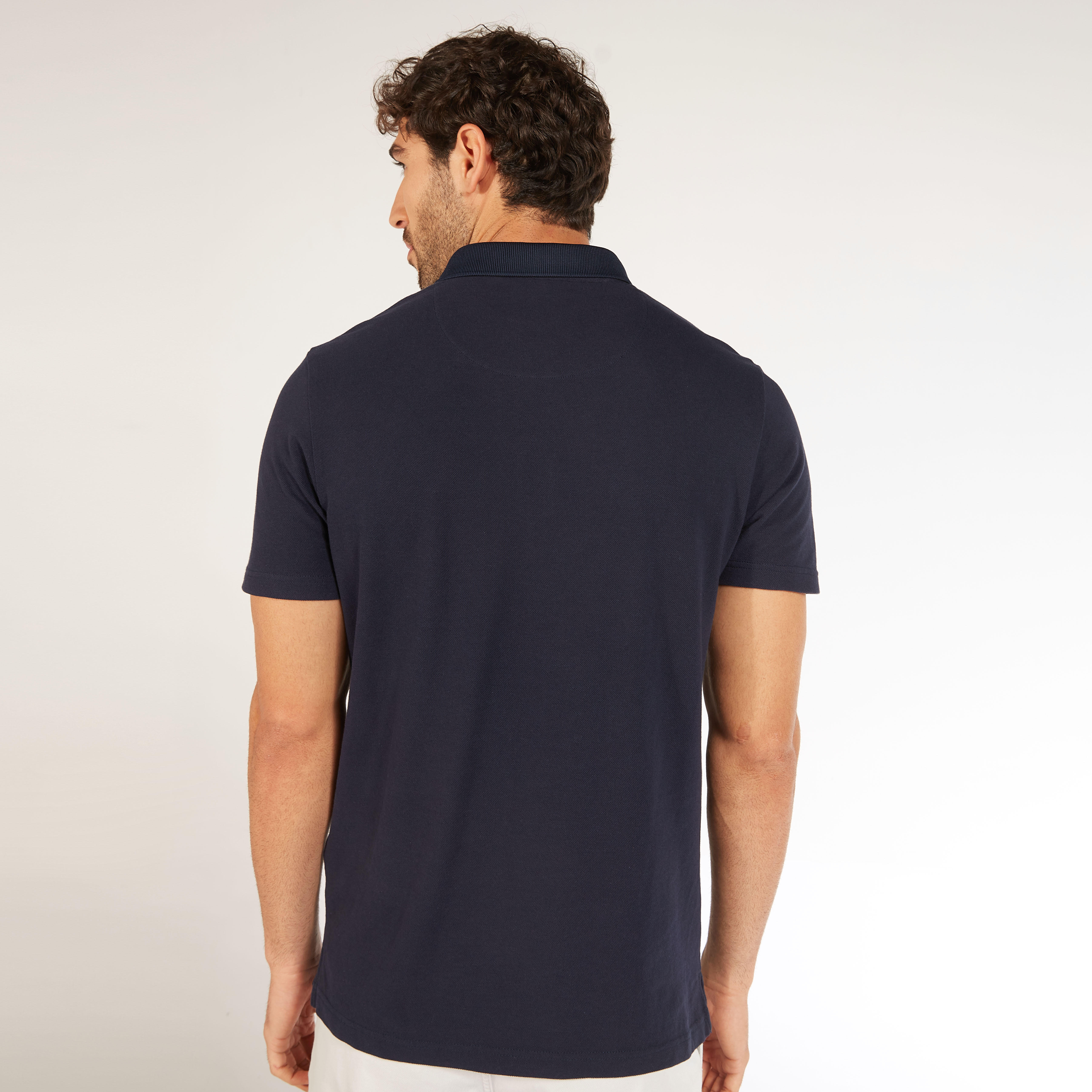 تيشيرت بولو مطرز بأكمام قصيرة وأزرار إغلاق من آيكونيك-men-clothing-tshirtsandpolos-polos-image-4