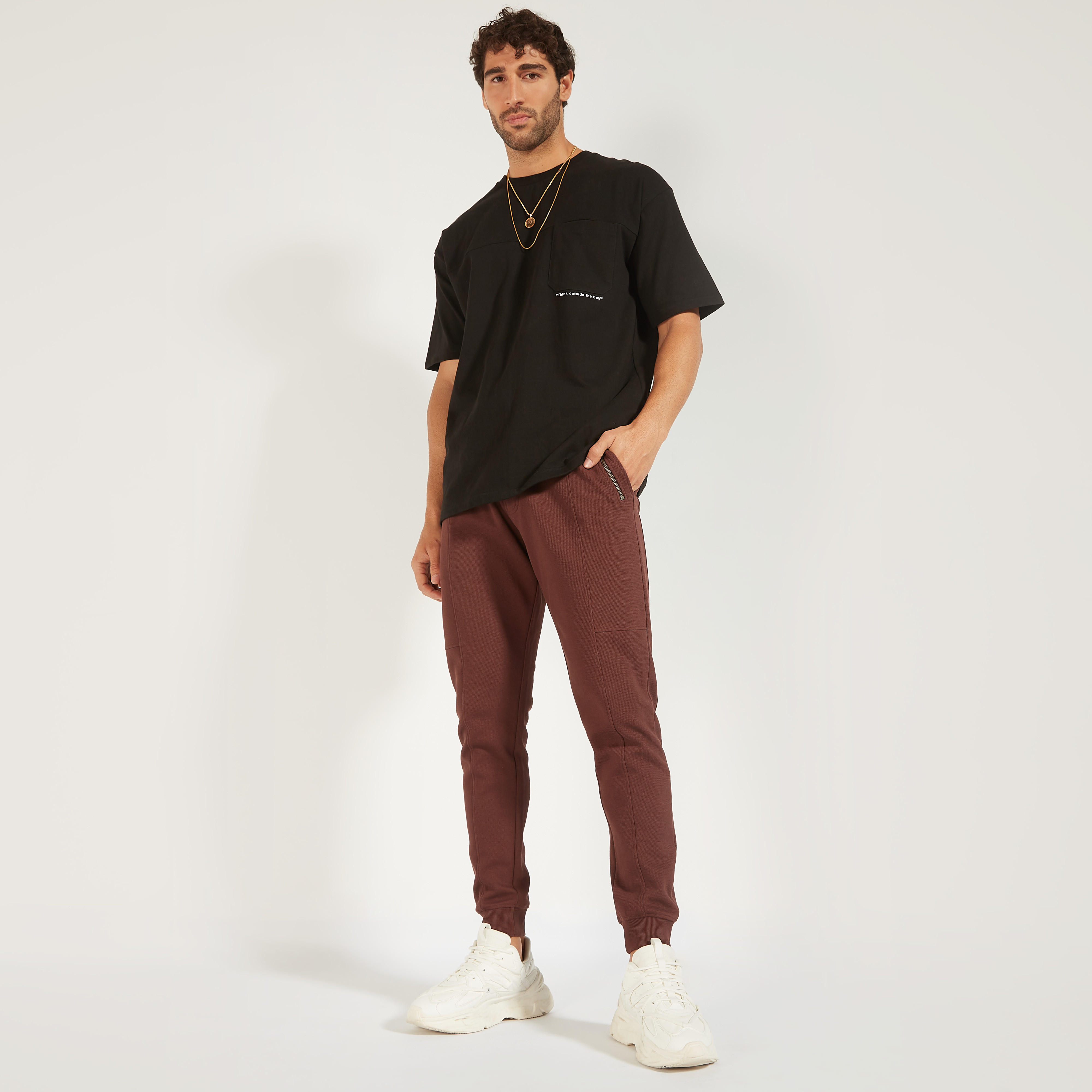 Iconic Textured Joggers with Drawstring Closure and Pockets-men-clothing-bottoms-joggers-image-2