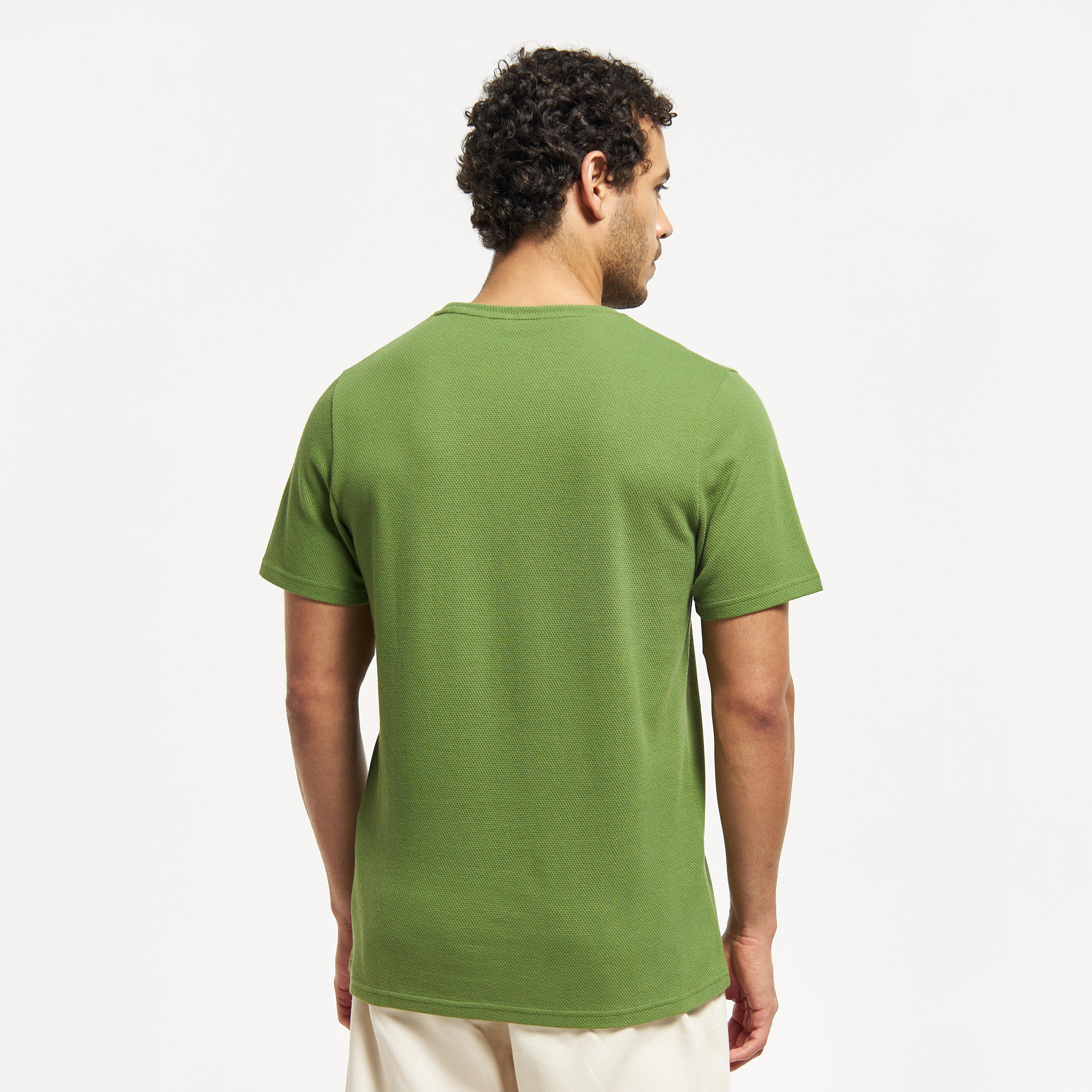 تيشيرت بارز الملمس بياقة ضيّقة وأكمام قصيرة من آيكونك-men-clothing-tshirtsandpolos-tshirts-image-3