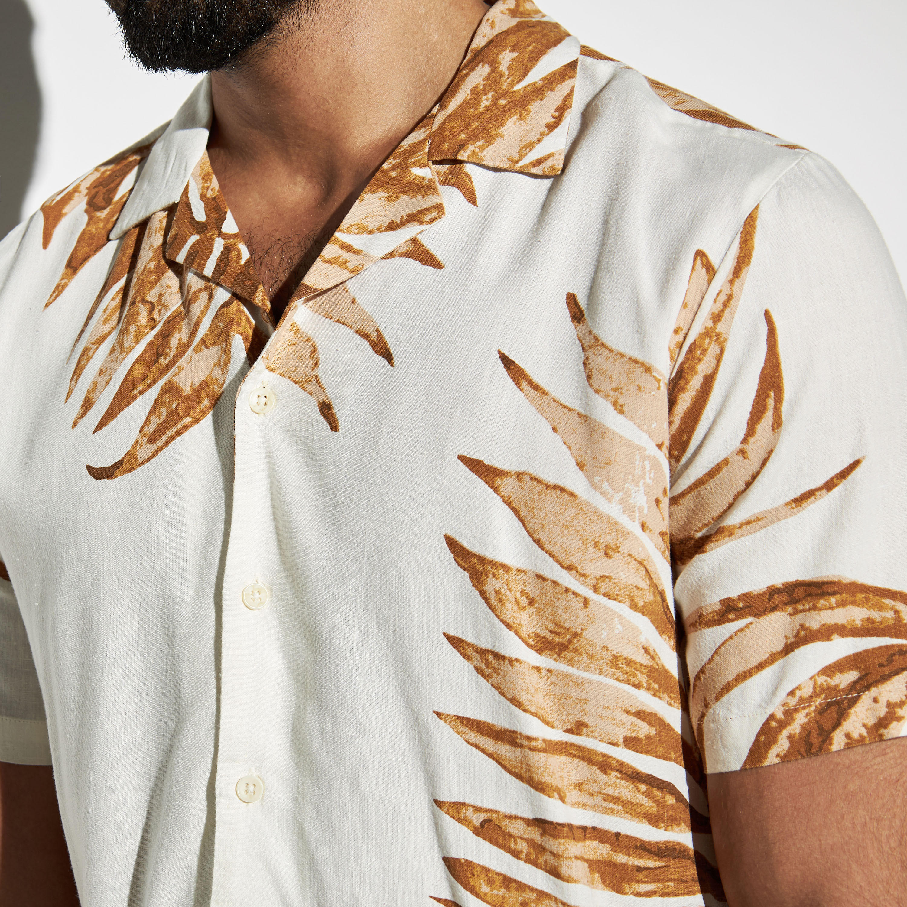 Iconic Tropical Print Linen Viscose Camp Collar Shirt-men-clothing-shirts-image-3