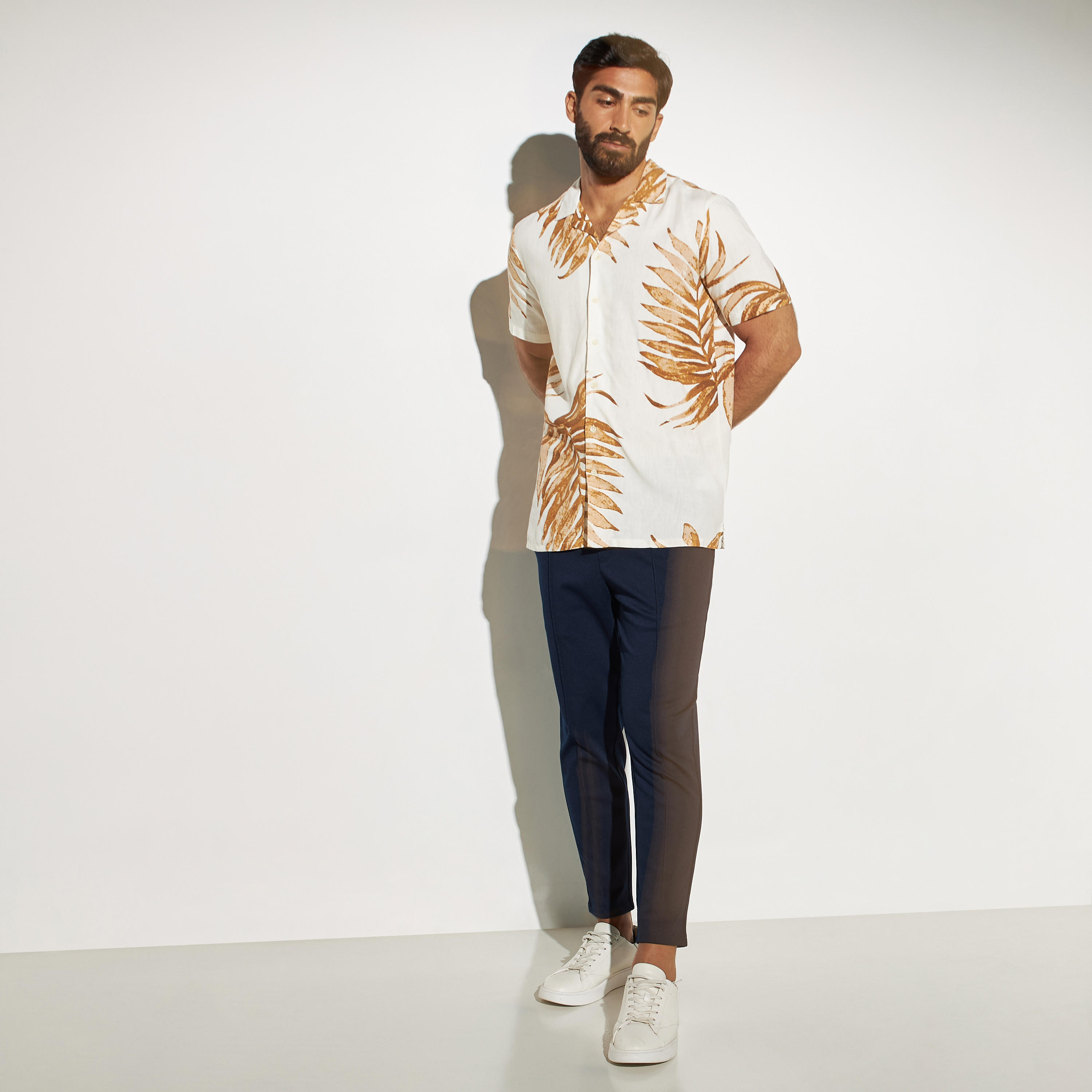 Iconic Tropical Print Linen Viscose Camp Collar Shirt-men-clothing-shirts-image-4