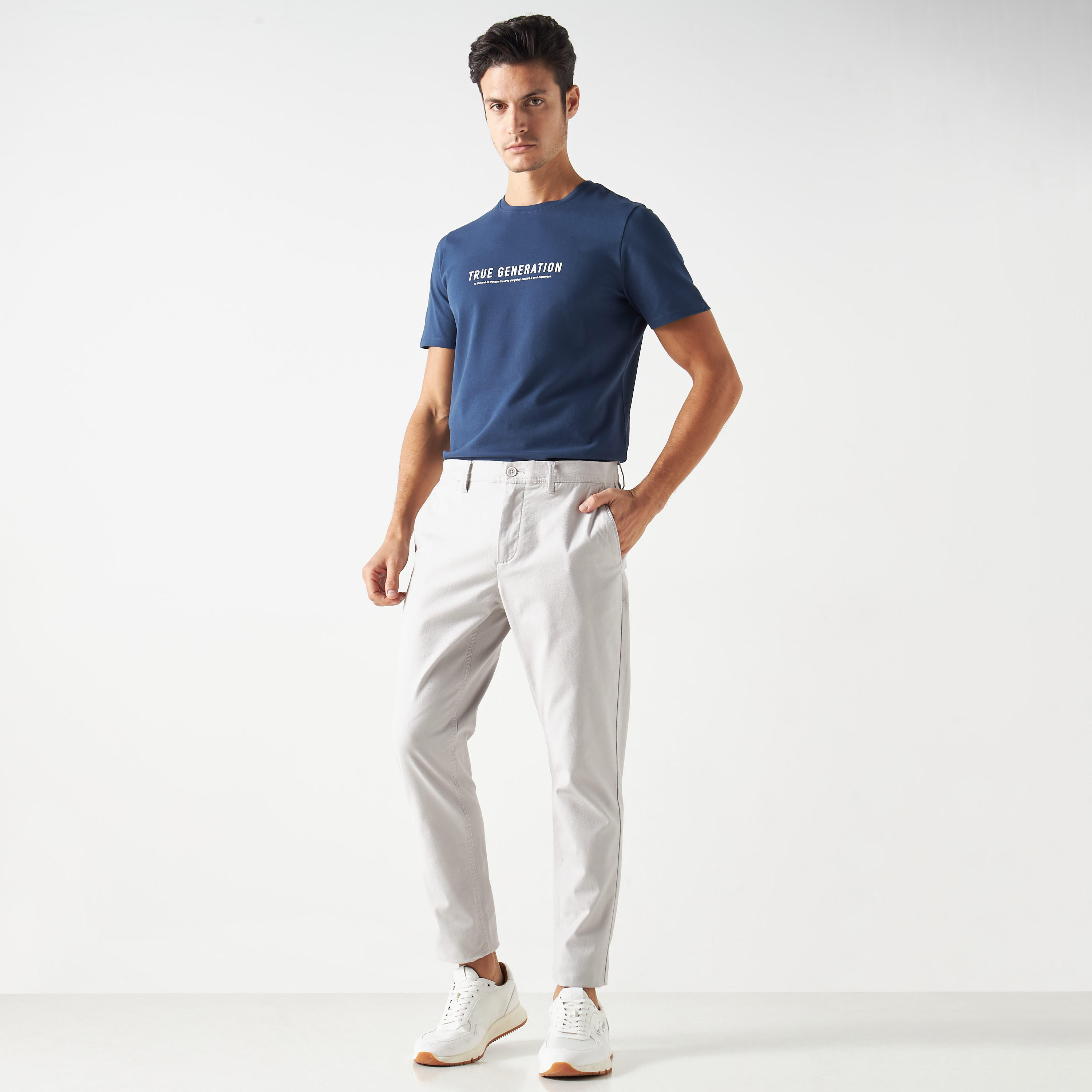 Iconic Slogan Print Pique T-shirt with Crew Neck and Short Sleeves-men-clothing-tshirtsandpolos-tshirts-image-10
