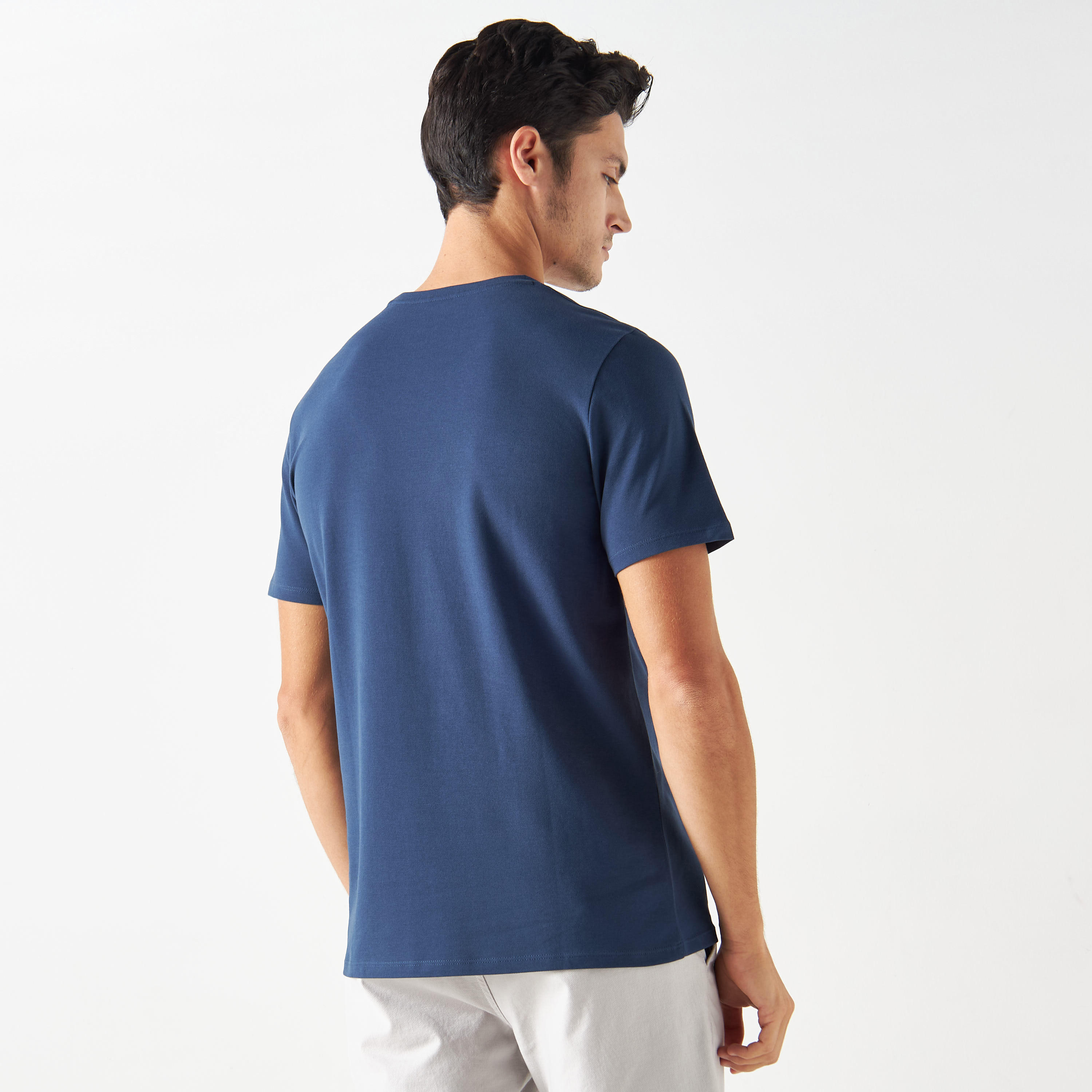 Iconic Slogan Print Pique T-shirt with Crew Neck and Short Sleeves-men-clothing-tshirtsandpolos-tshirts-image-11
