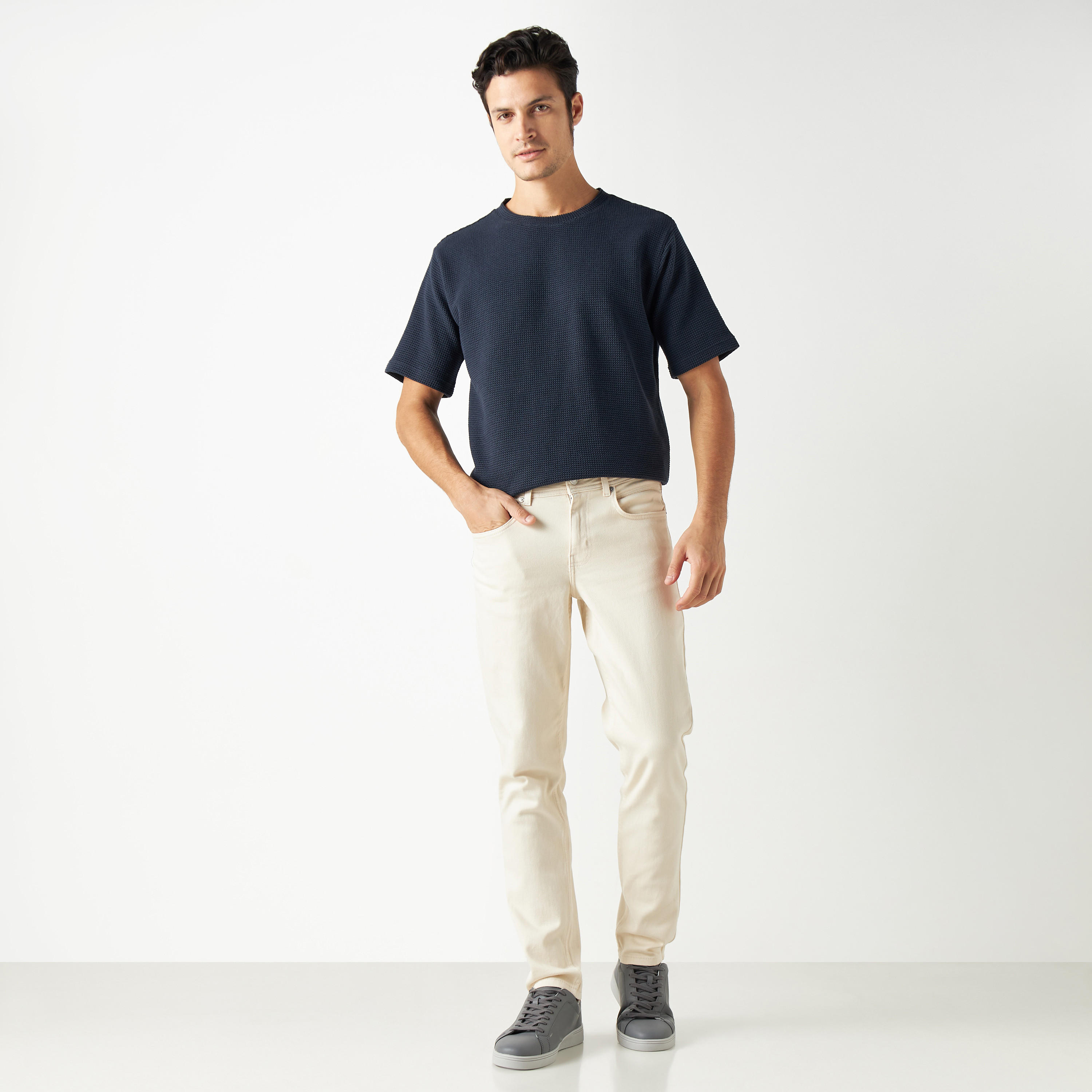 Iconic Textured Crew Neck T-shirt with Short Sleeves-men-clothing-tshirtsandpolos-tshirts-image-10