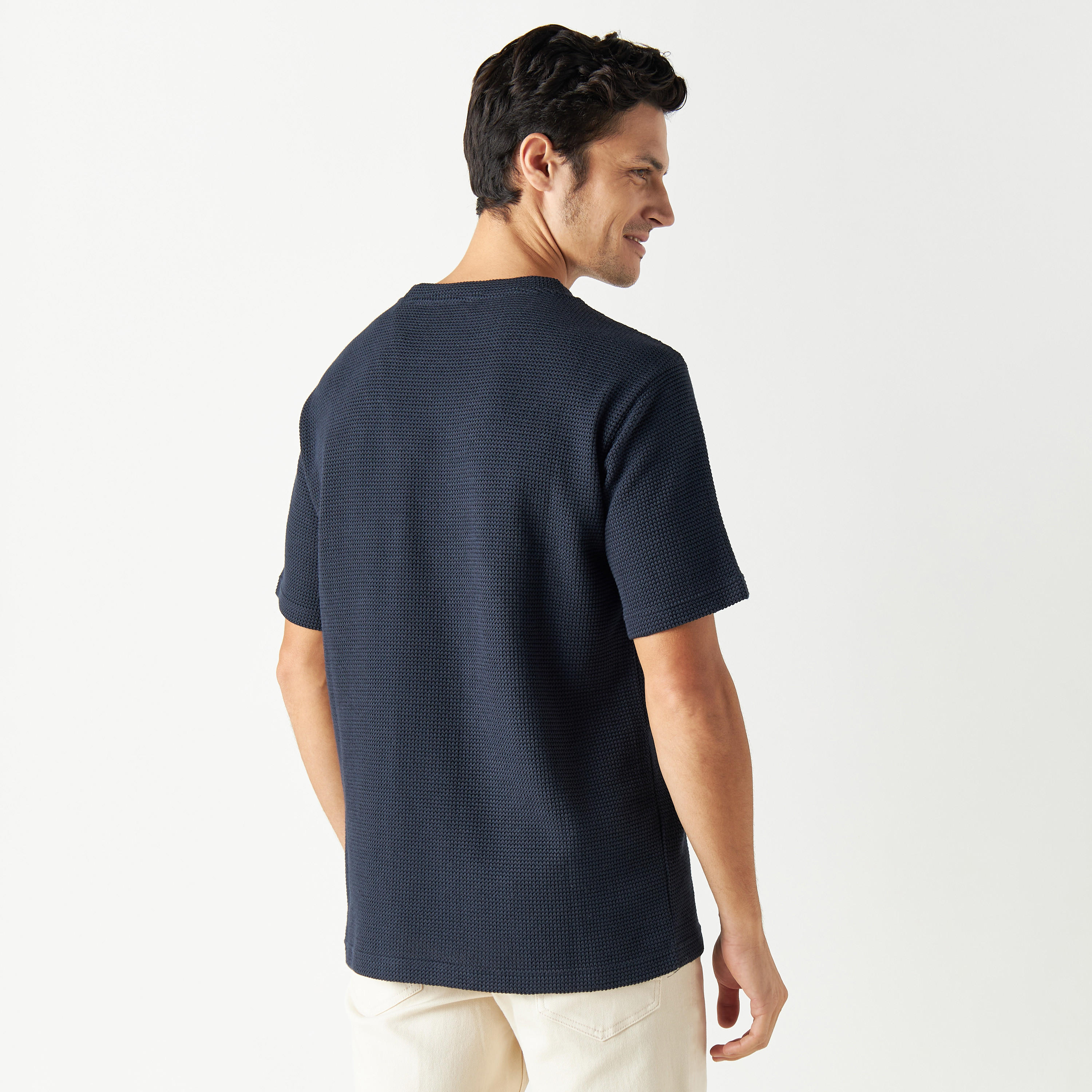 Iconic Textured Crew Neck T-shirt with Short Sleeves-men-clothing-tshirtsandpolos-tshirts-image-11