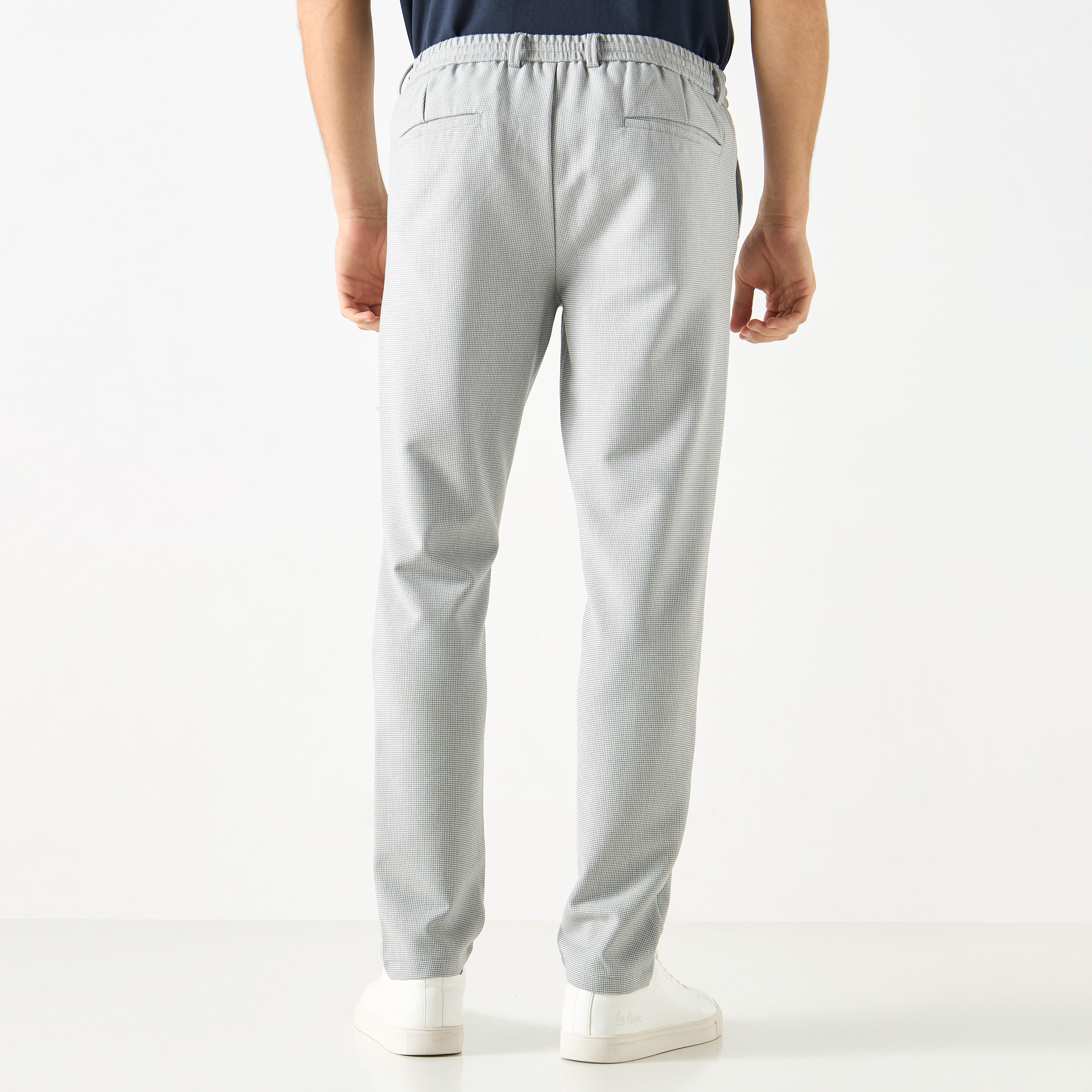 Iconic Textured Pants with Semi-Elasticated Waist and Pockets-men-clothing-bottoms-trousersandchinos-trousers-image-3