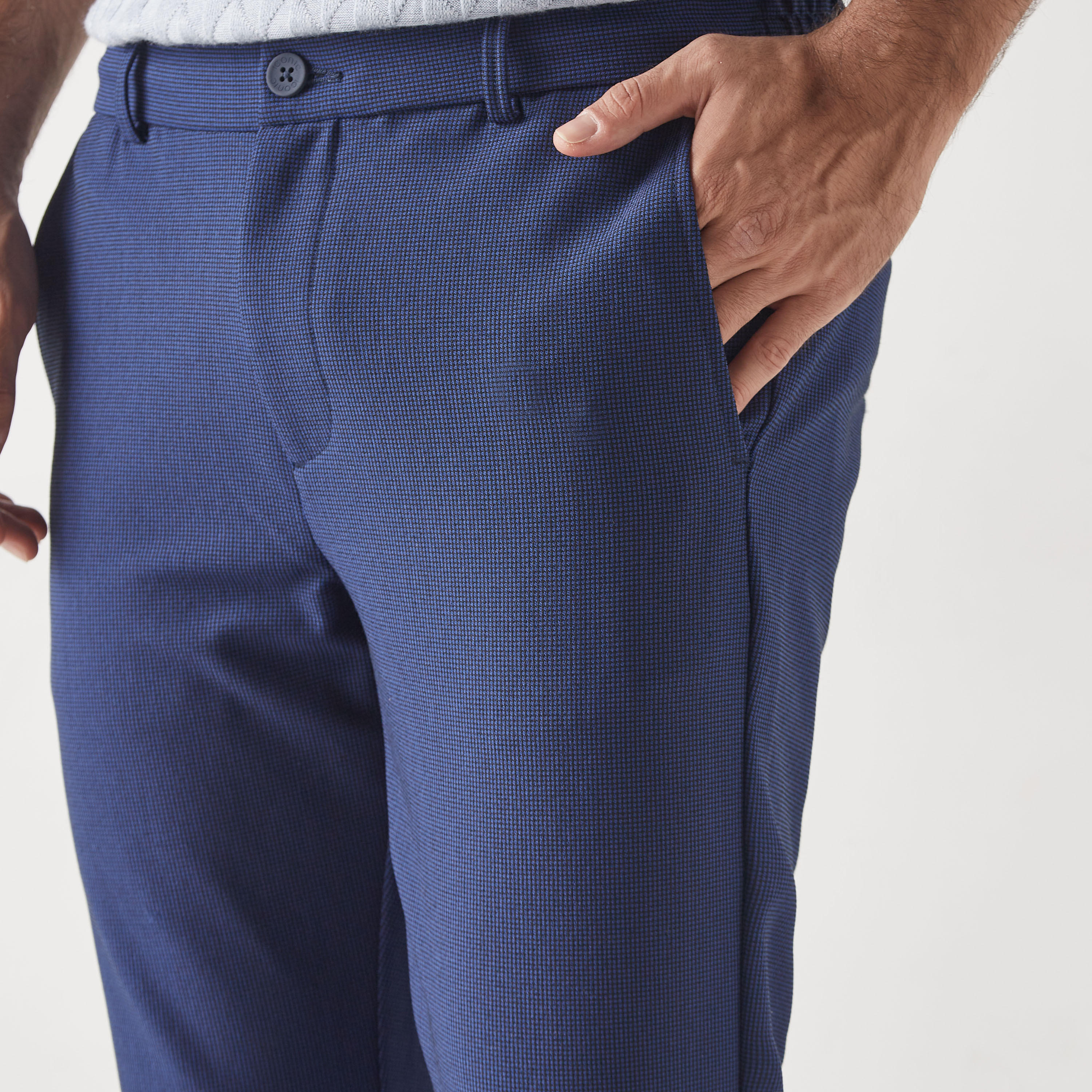 Iconic Textured Pants with Semi-Elasticated Waist and Pockets-men-clothing-bottoms-trousersandchinos-trousers-image-8