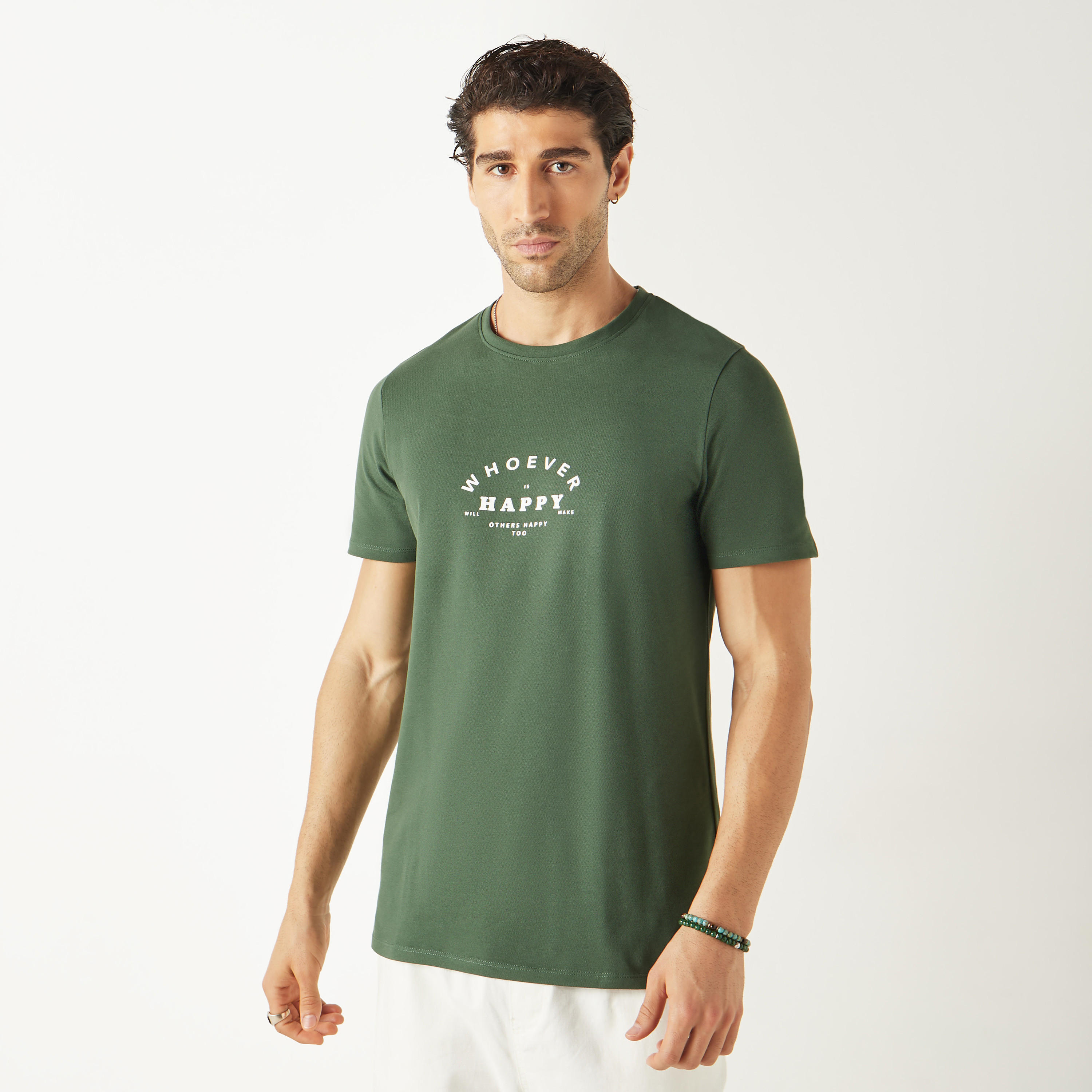 تيشيرت بأكمام قصيرة وطبعات تايبوجرافيك من آيكونيك-men-clothing-tshirtsandpolos-tshirts-image-13