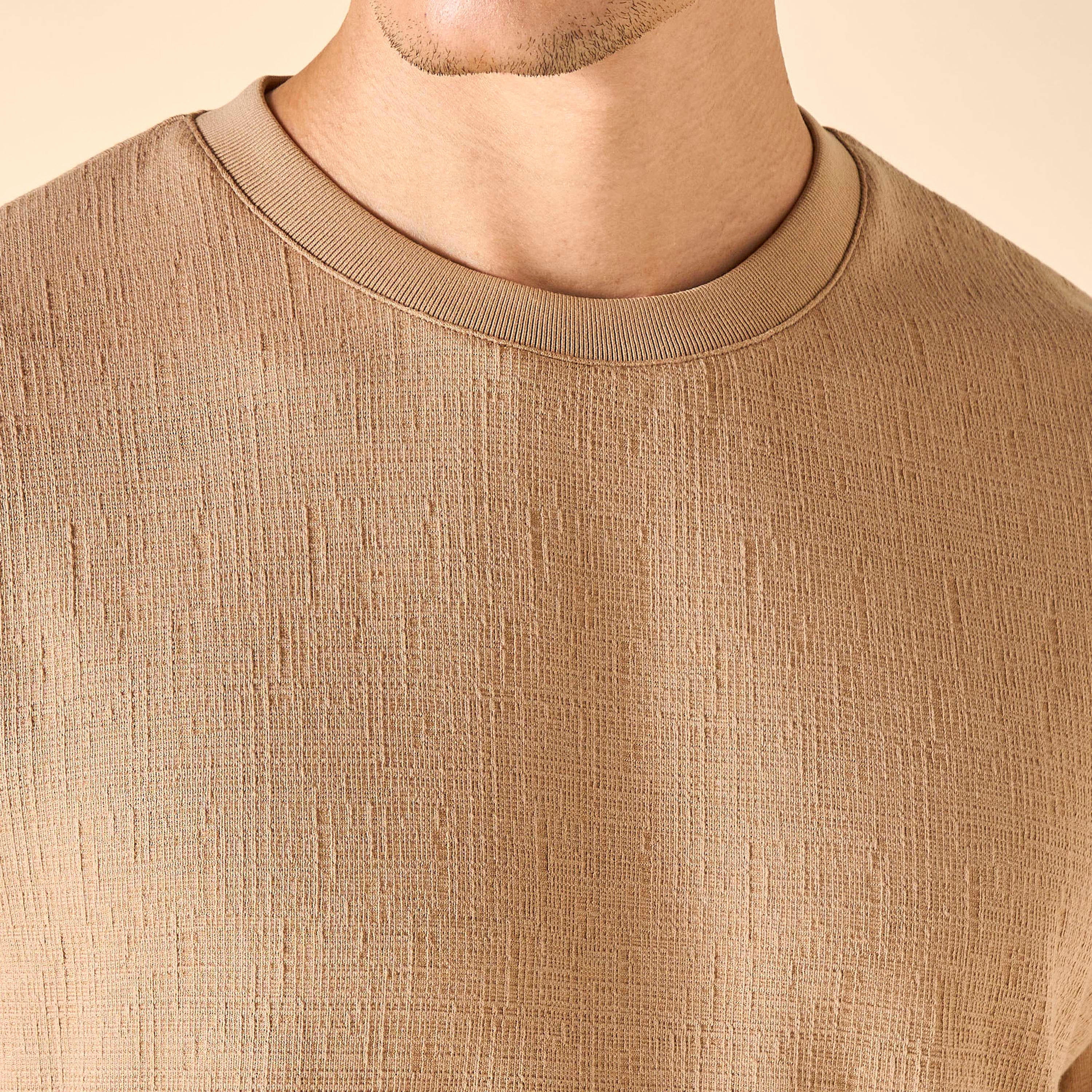 تيشيرت بارز الملمس بأكمام قصيرة من آيكونيك-men-clothing-tshirtsandpolos-tshirts-image-8