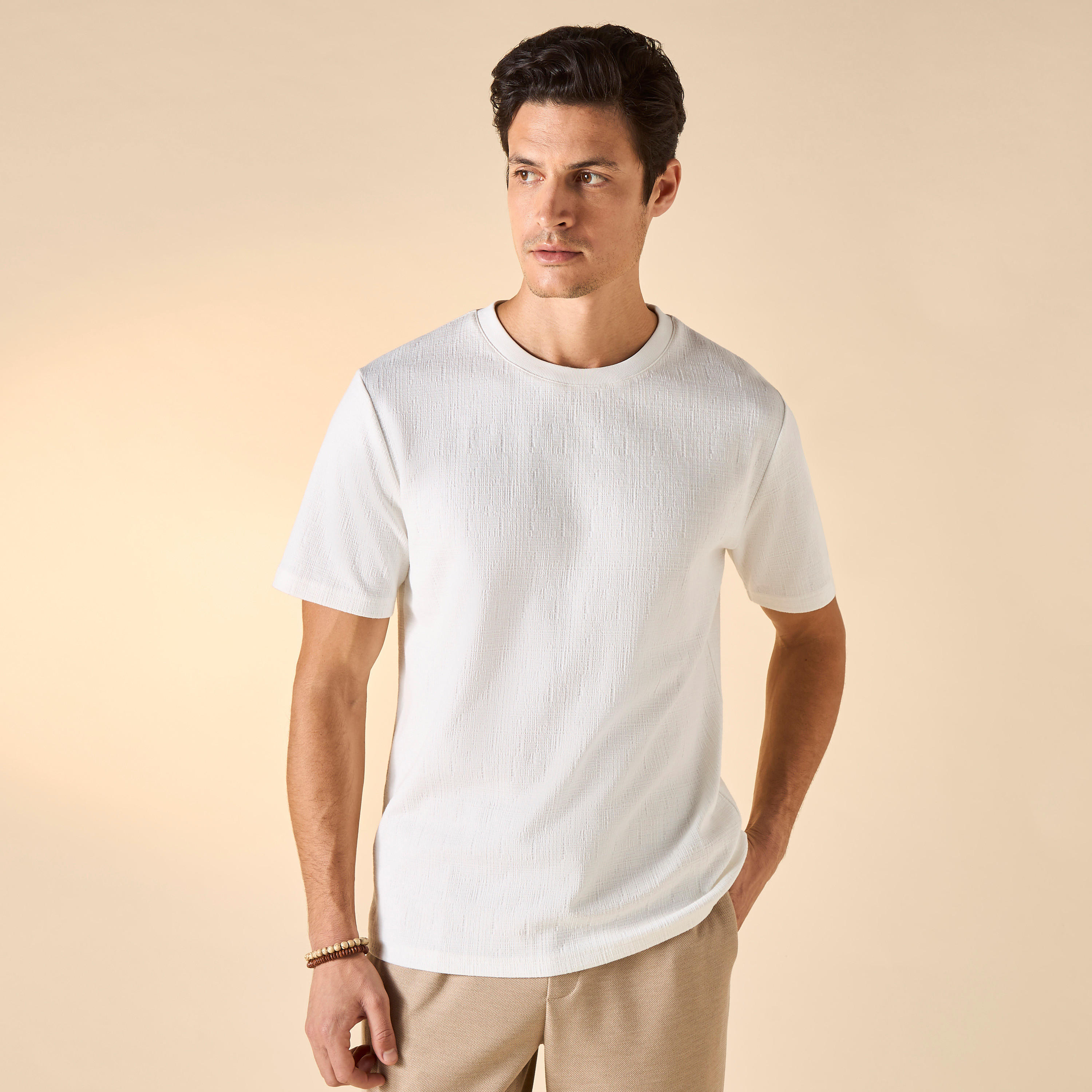 تيشيرت بارز الملمس بأكمام قصيرة من آيكونيك-men-clothing-tshirtsandpolos-tshirts-image-1