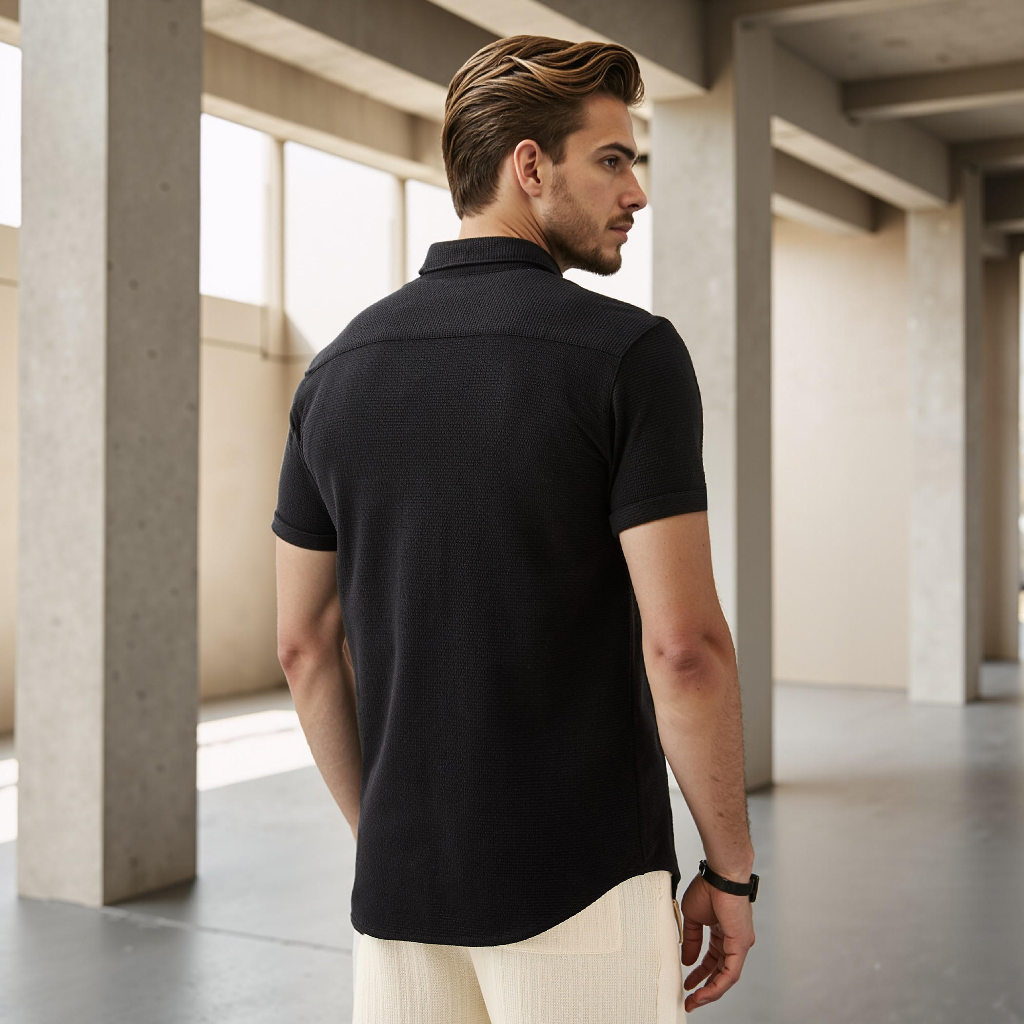 Iconic Textured Slim Fit Shirt-men-clothing-shirts-image-3