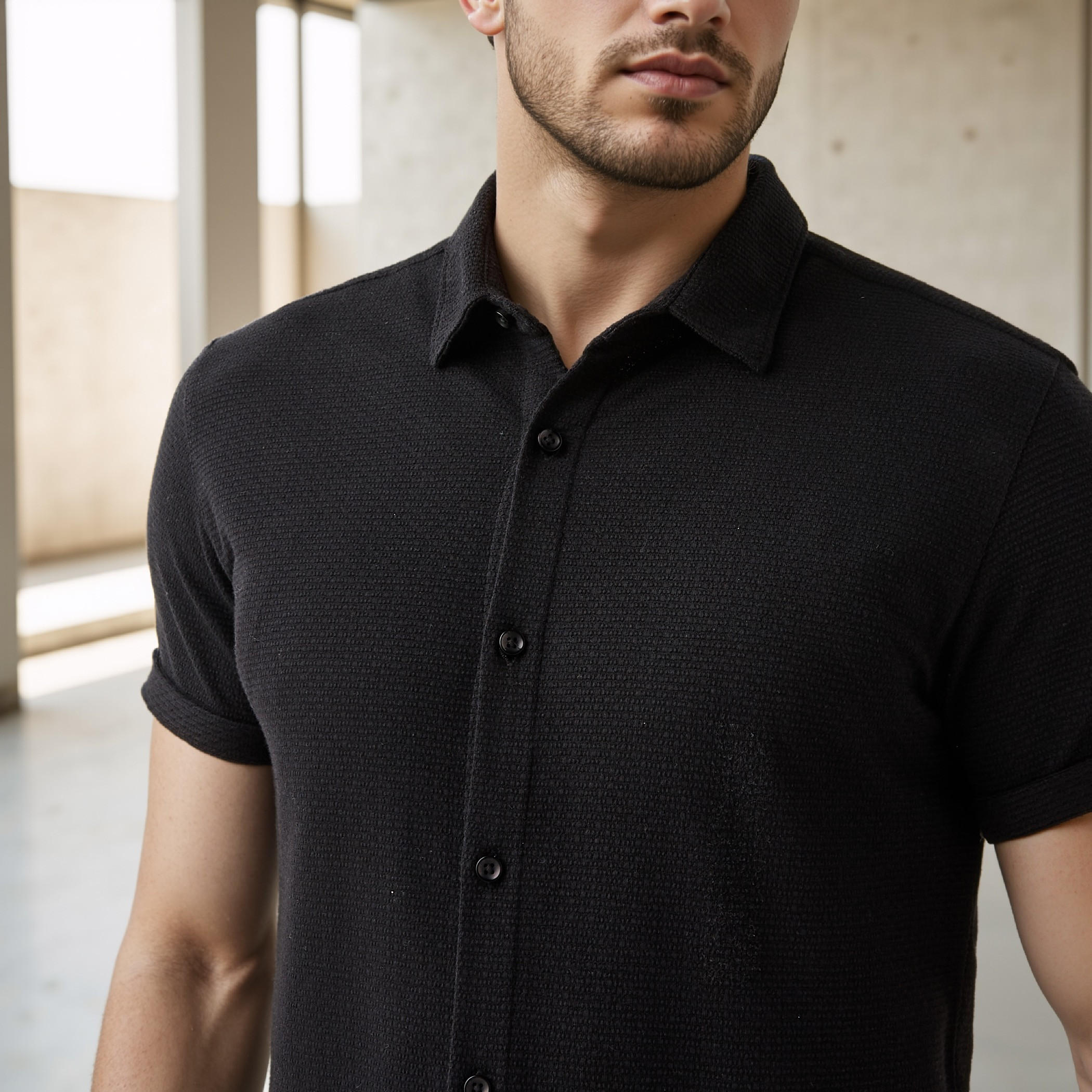Iconic Textured Slim Fit Shirt-men-clothing-shirts-image-4