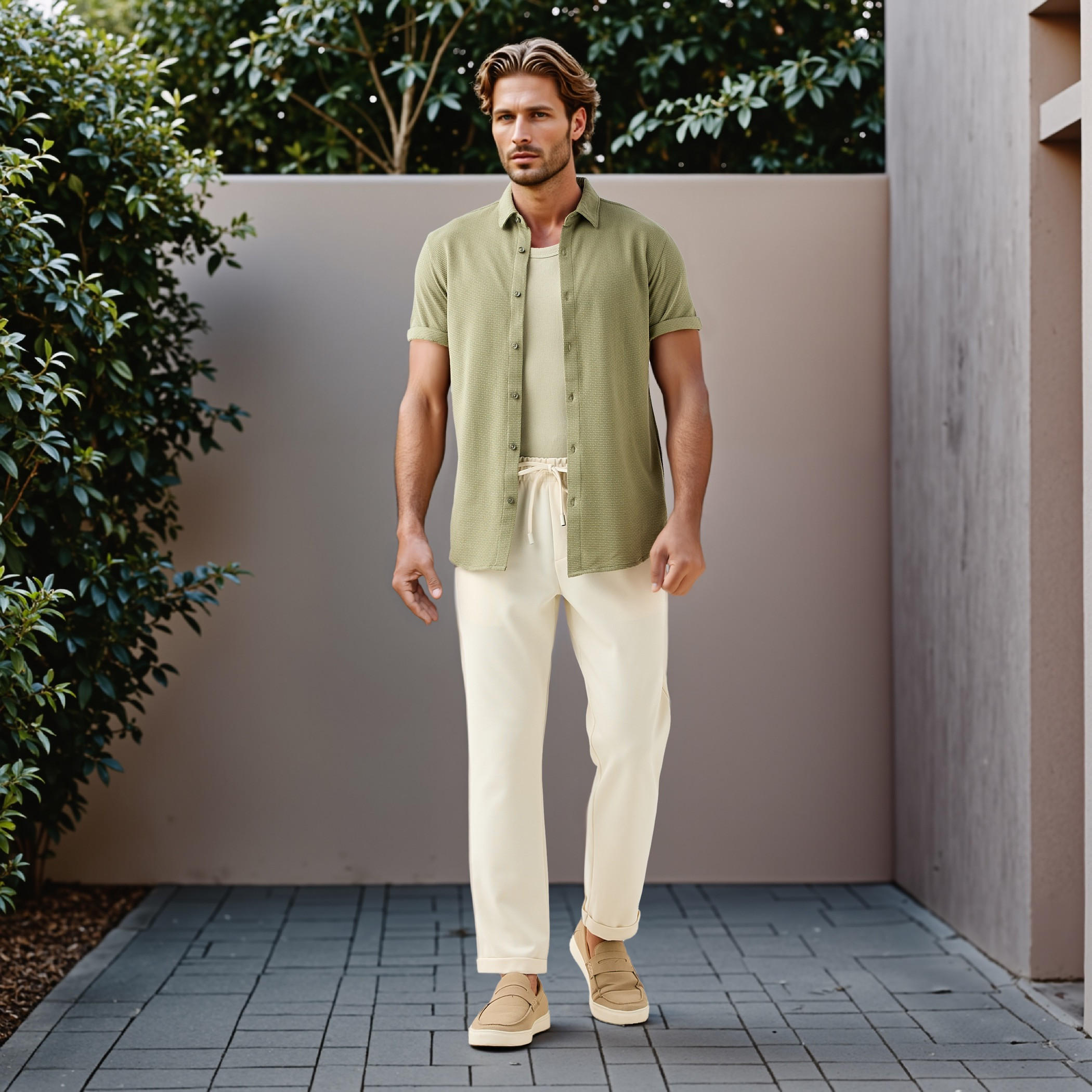 قميص بارز الملمس بقصة سليم من آيكونيك-men-clothing-shirts-image-4