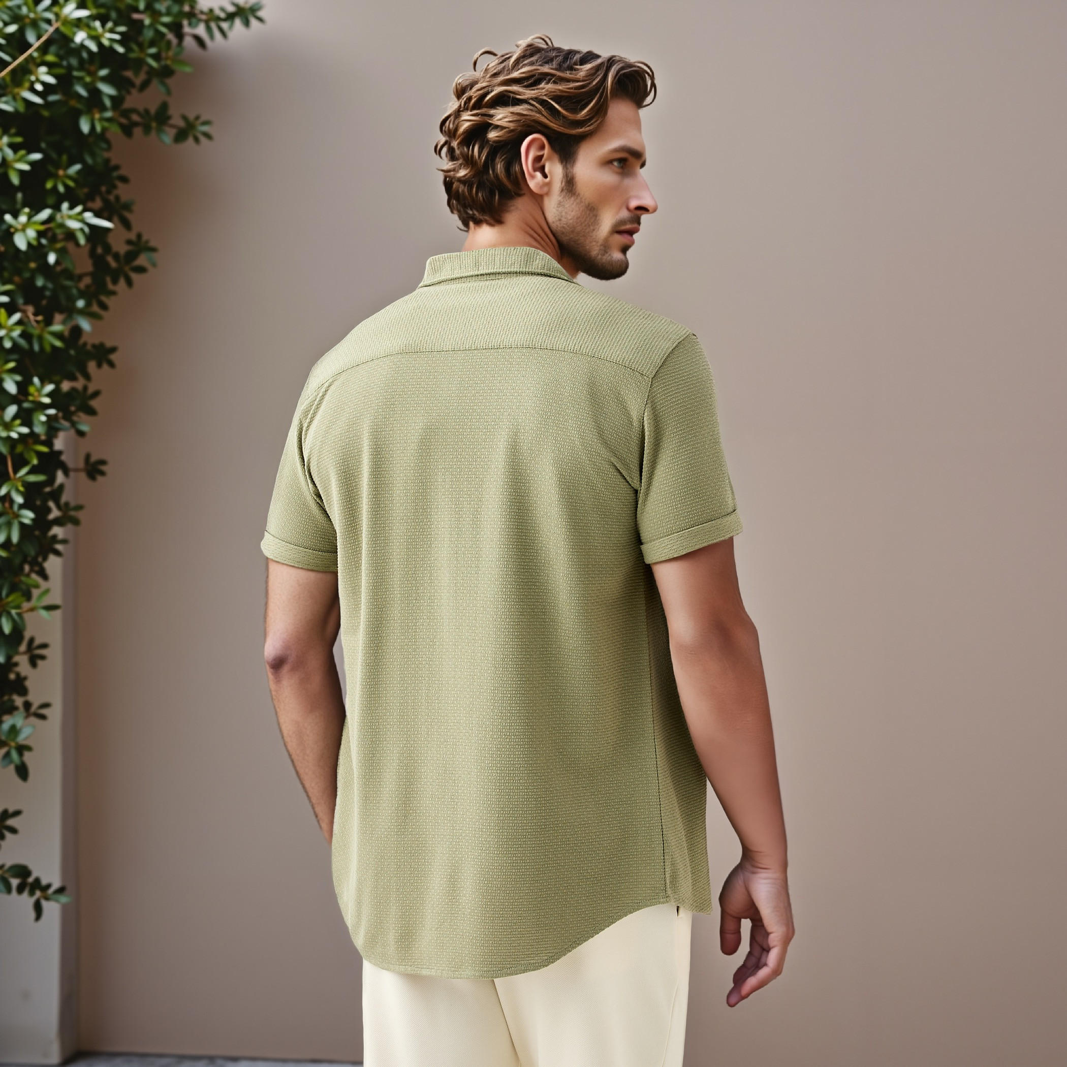 قميص بارز الملمس بقصة سليم من آيكونيك-men-clothing-shirts-image-3