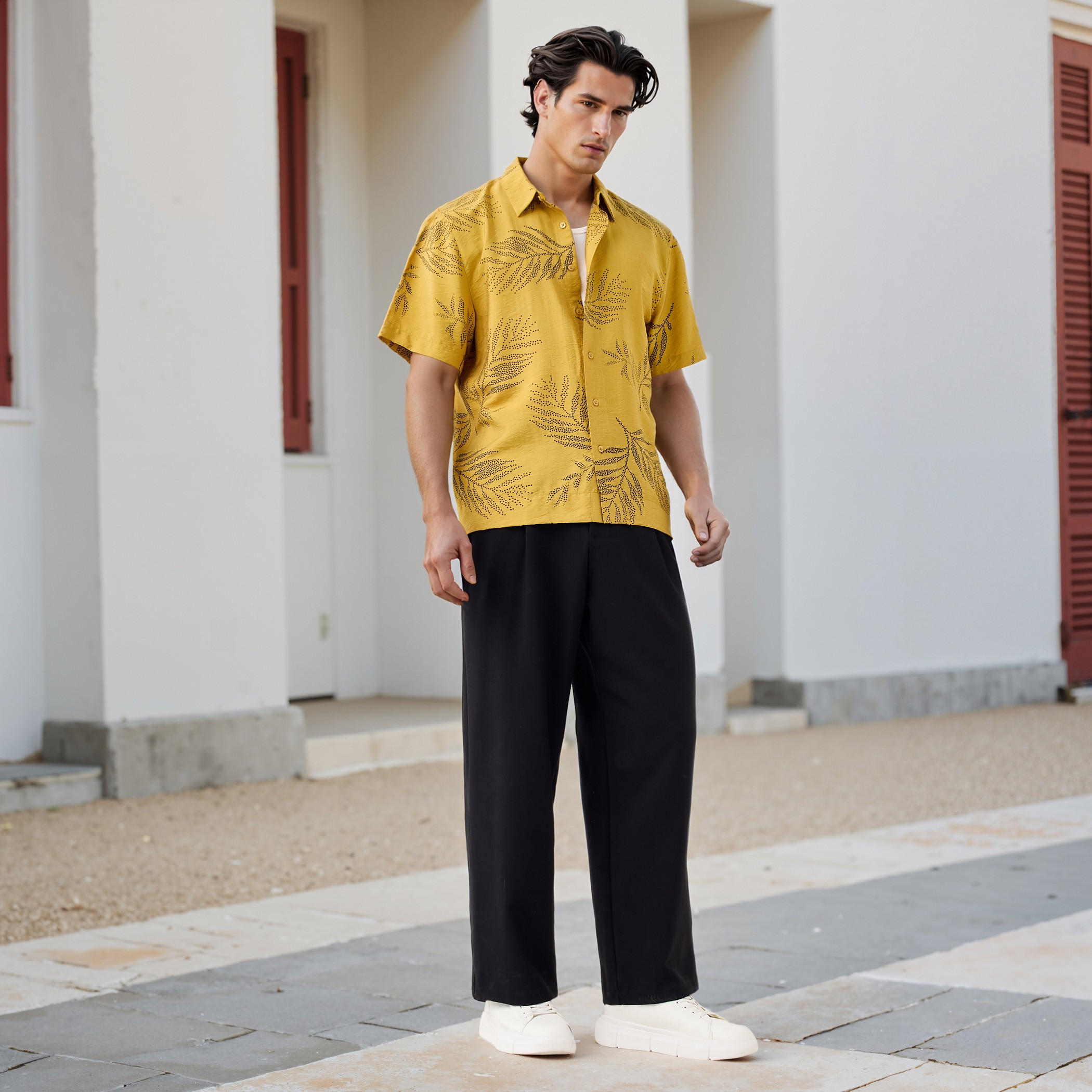 Iconic All-Over Leaf Print Shirt-men-clothing-shirts-image-2
