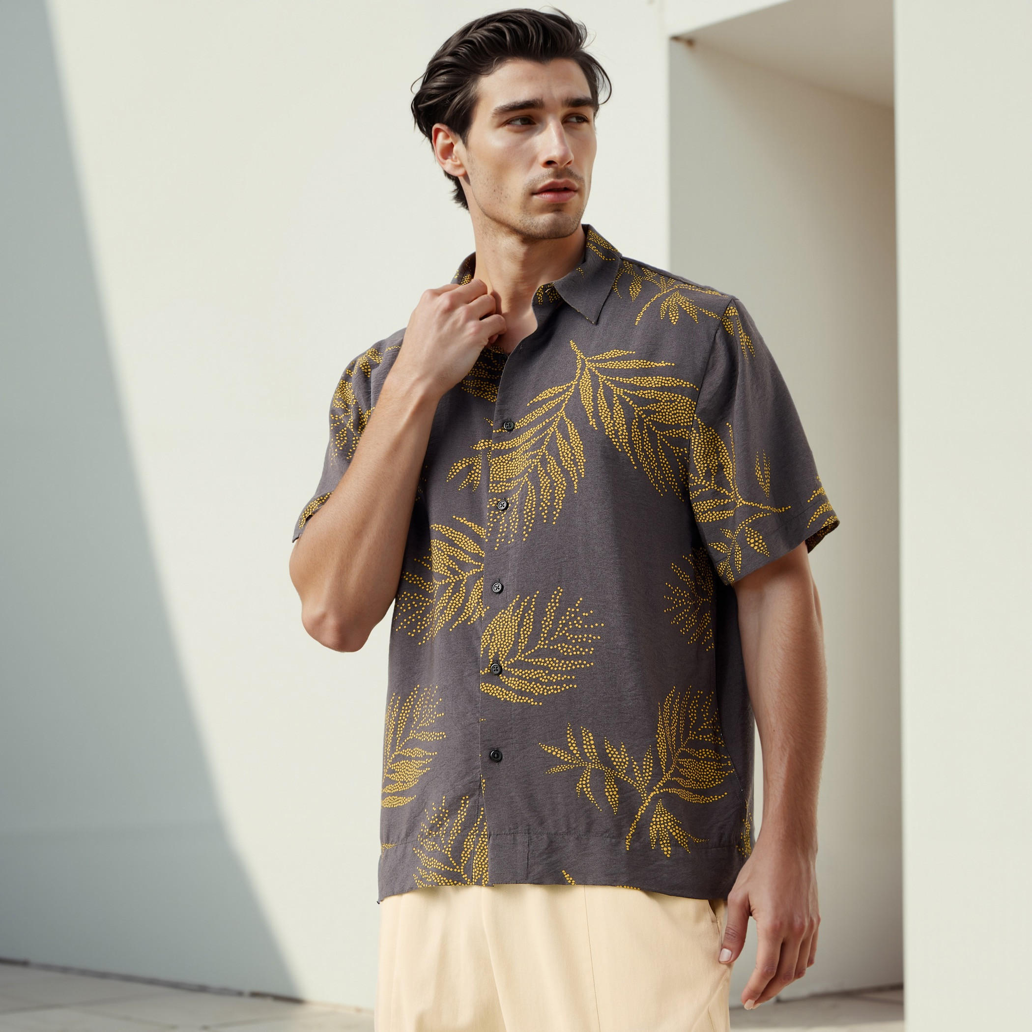 Iconic All-Over Leaf Print Shirt-men-clothing-shirts-image-1