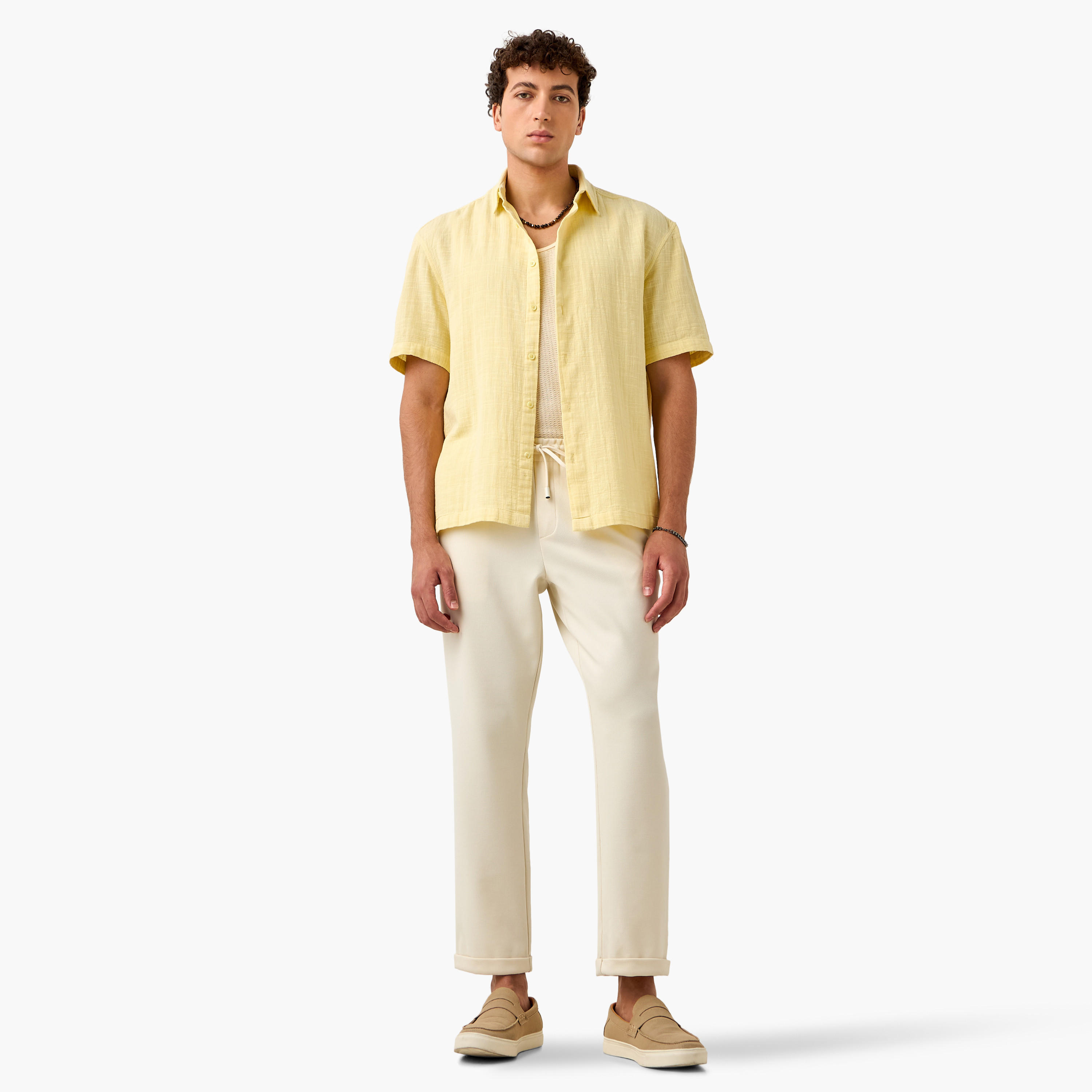 قميص شاش بارز الملمس من أيكونيك-men-clothing-shirts-image-4