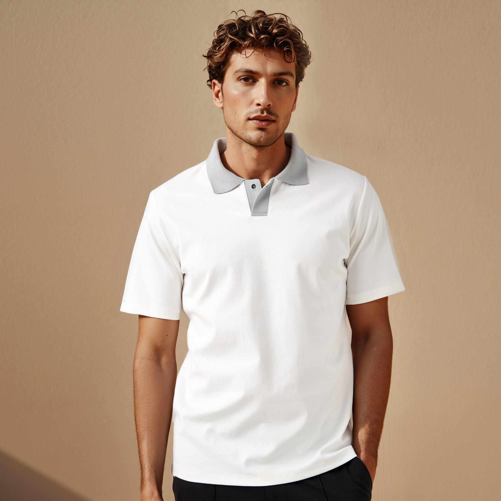 تيشيرت بولو بقصة عادية من أيكونيك-men-clothing-tshirtsandpolos-polos-image-1