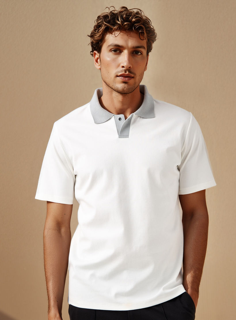 تيشيرت بولو بقصة عادية من أيكونيك-men-clothing-tshirtsandpolos-polos-image-1