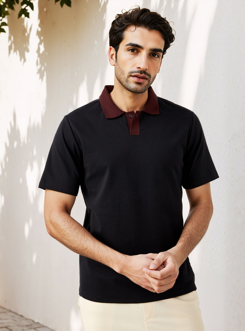 تيشيرت بولو بقصة عادية من أيكونيك-men-clothing-tshirtsandpolos-polos-image-1