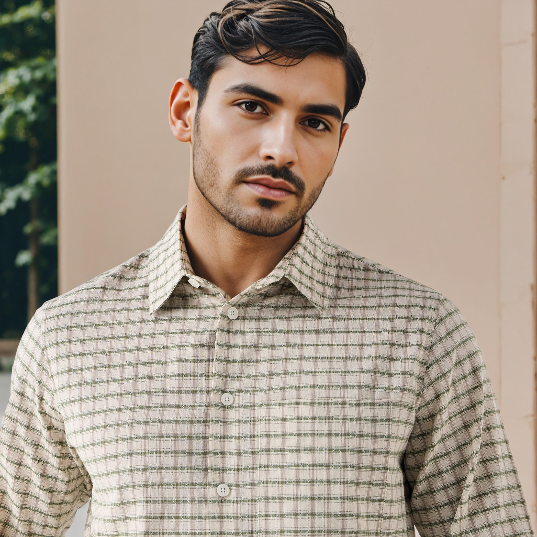 Iconic Regular Fit Checked Shirt with Collar-men-clothing-shirts-image-4