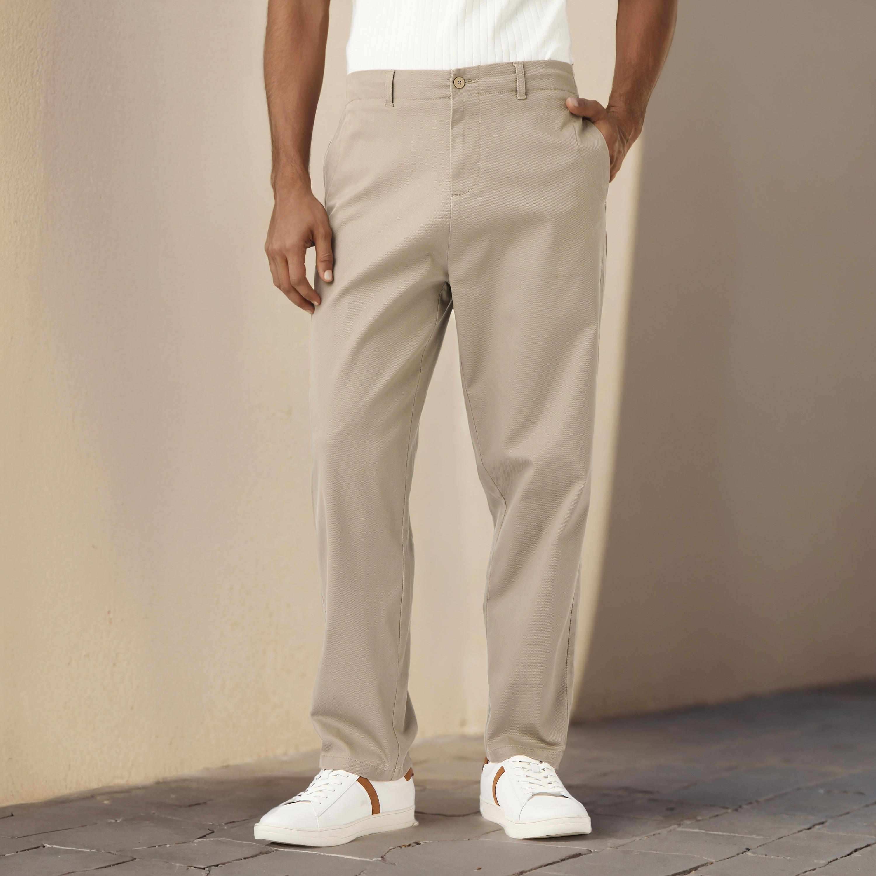 بنطلون بقصة عادية من آيكونيك-men-clothing-bottoms-trousersandchinos-trousers-image-5