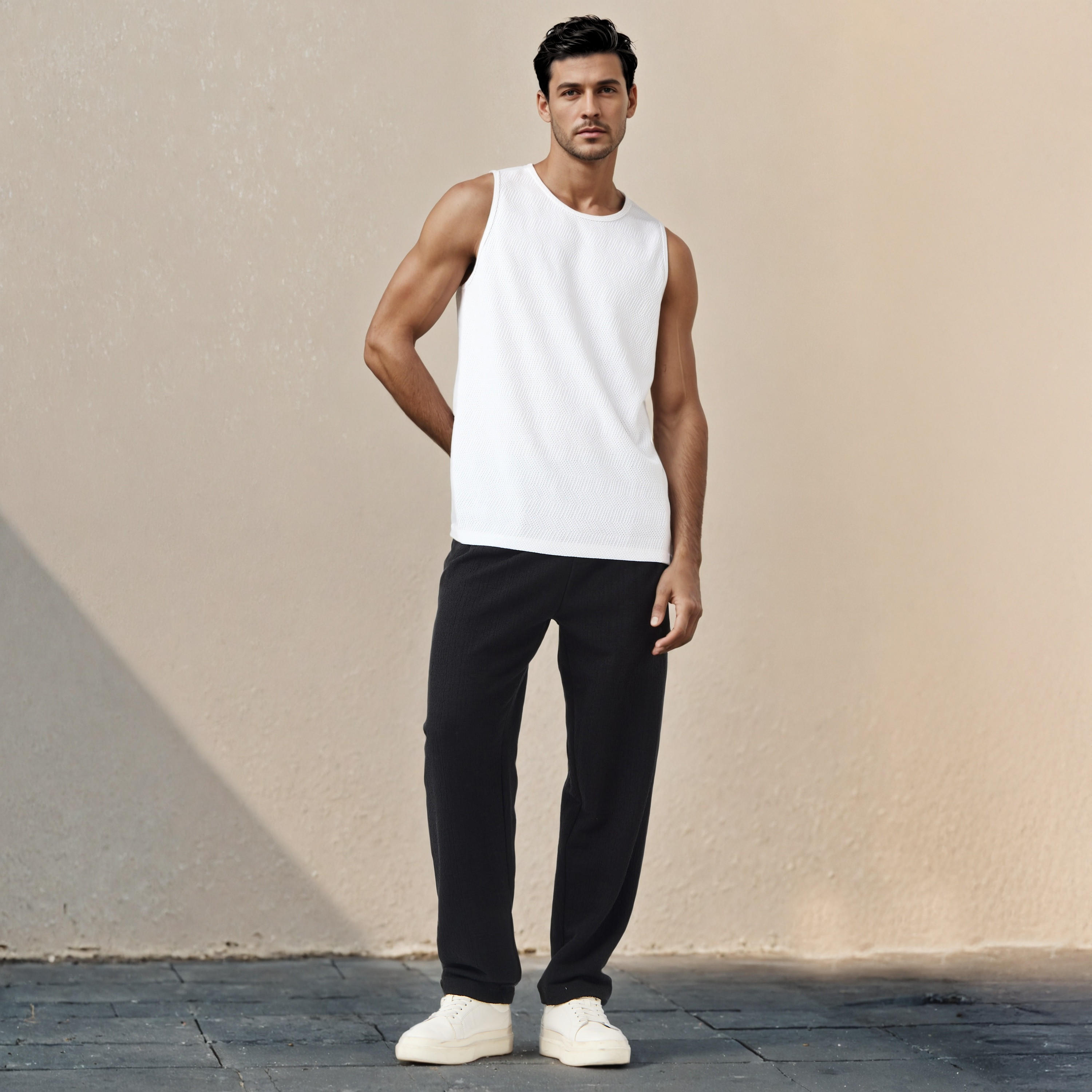 فيست بارز الملمس من آيكونيك-men-clothing-tshirtsandpolos-vests-image-2