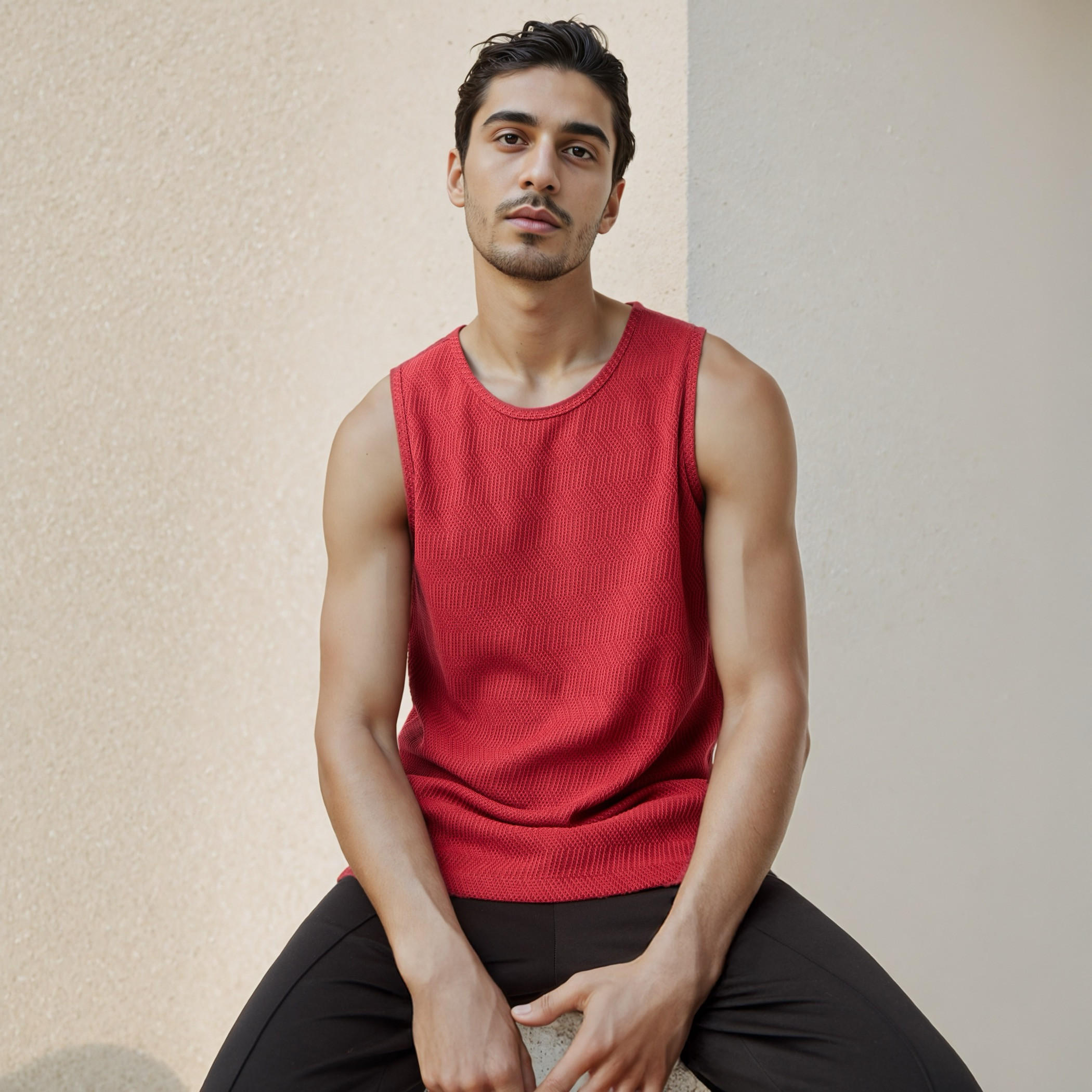فيست بارز الملمس من آيكونيك-men-clothing-tshirtsandpolos-vests-image-1